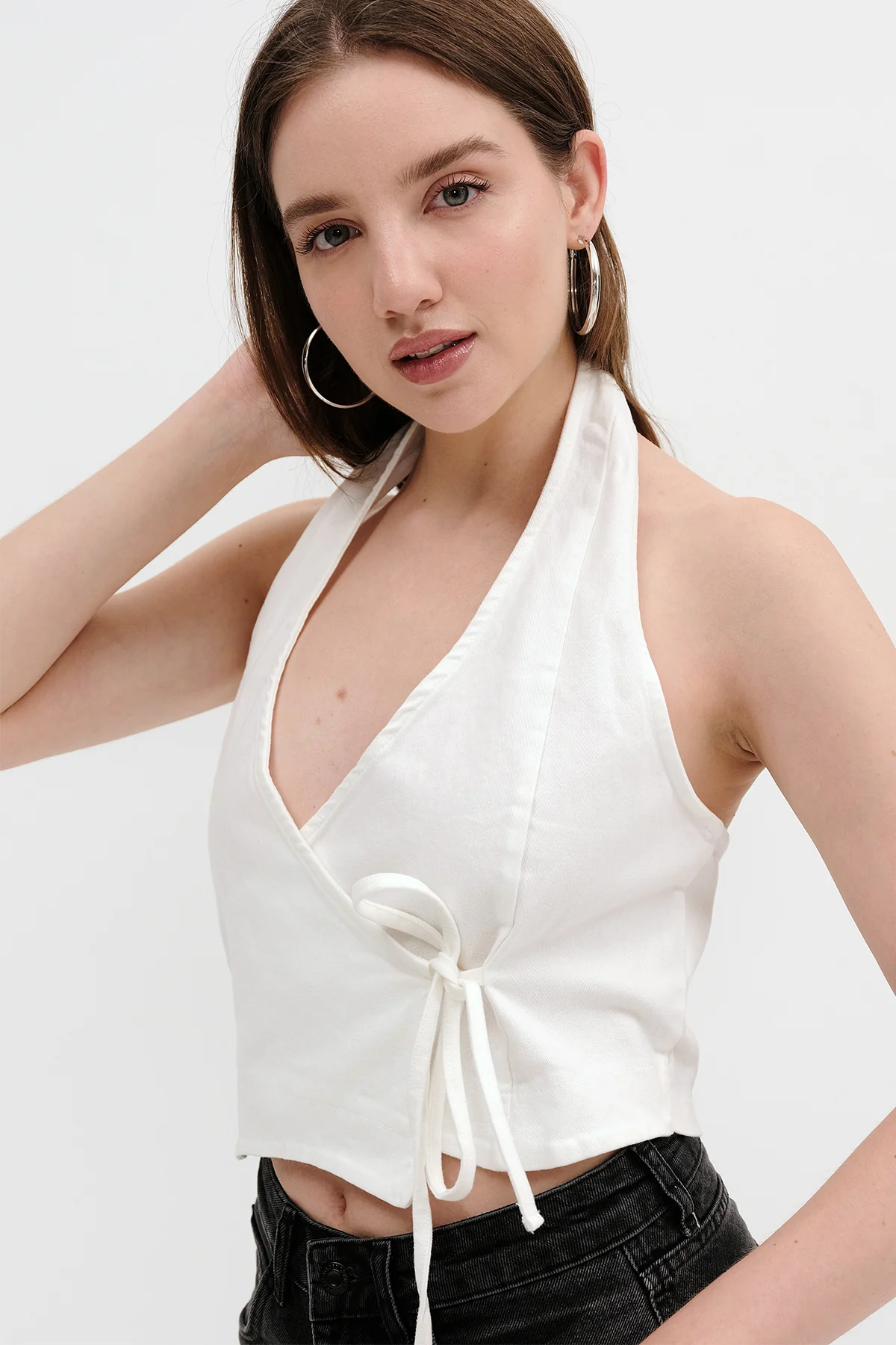 Backless Side Tie Blouse - Image 13