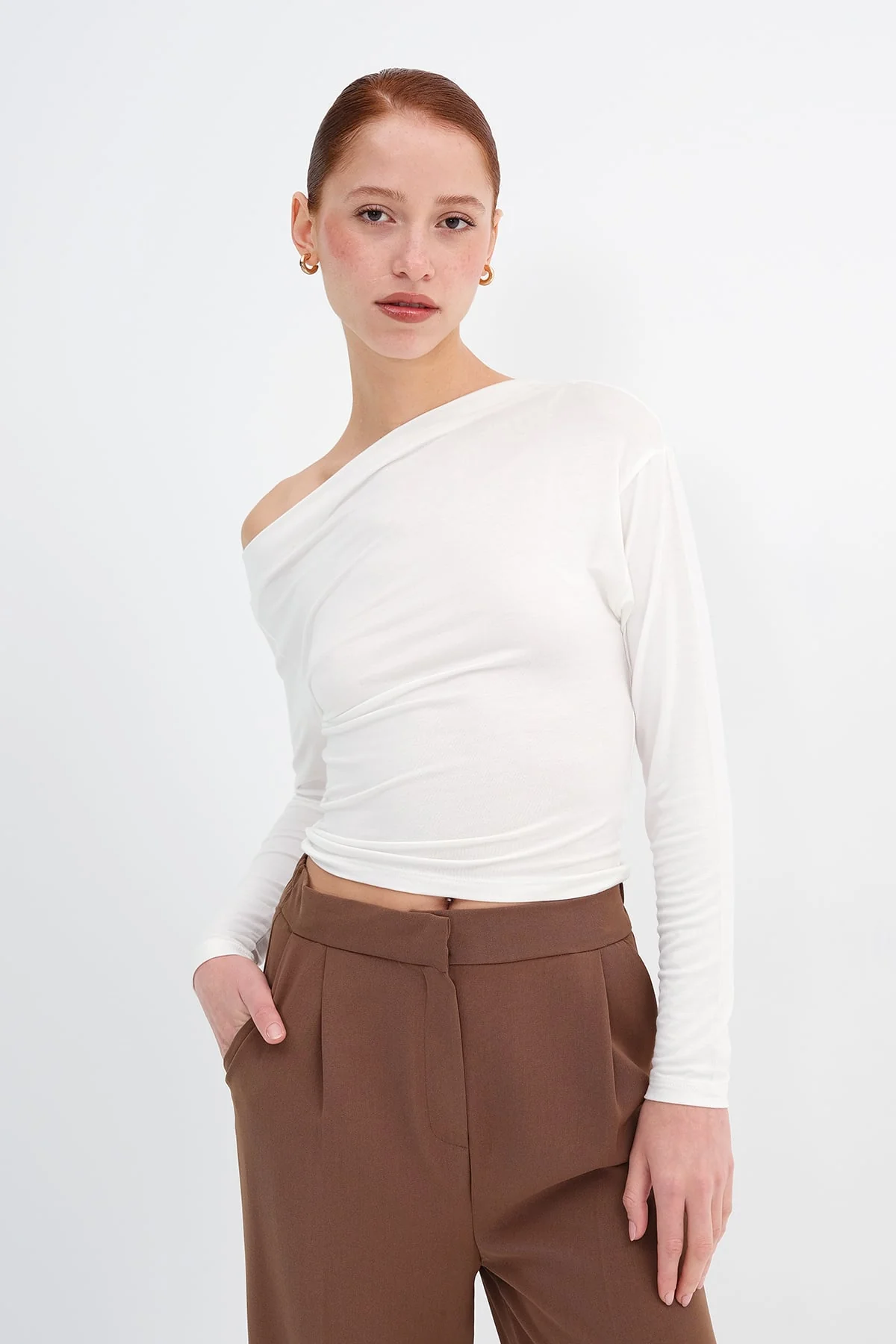 Basic Boat Neck Blouse - Image 14
