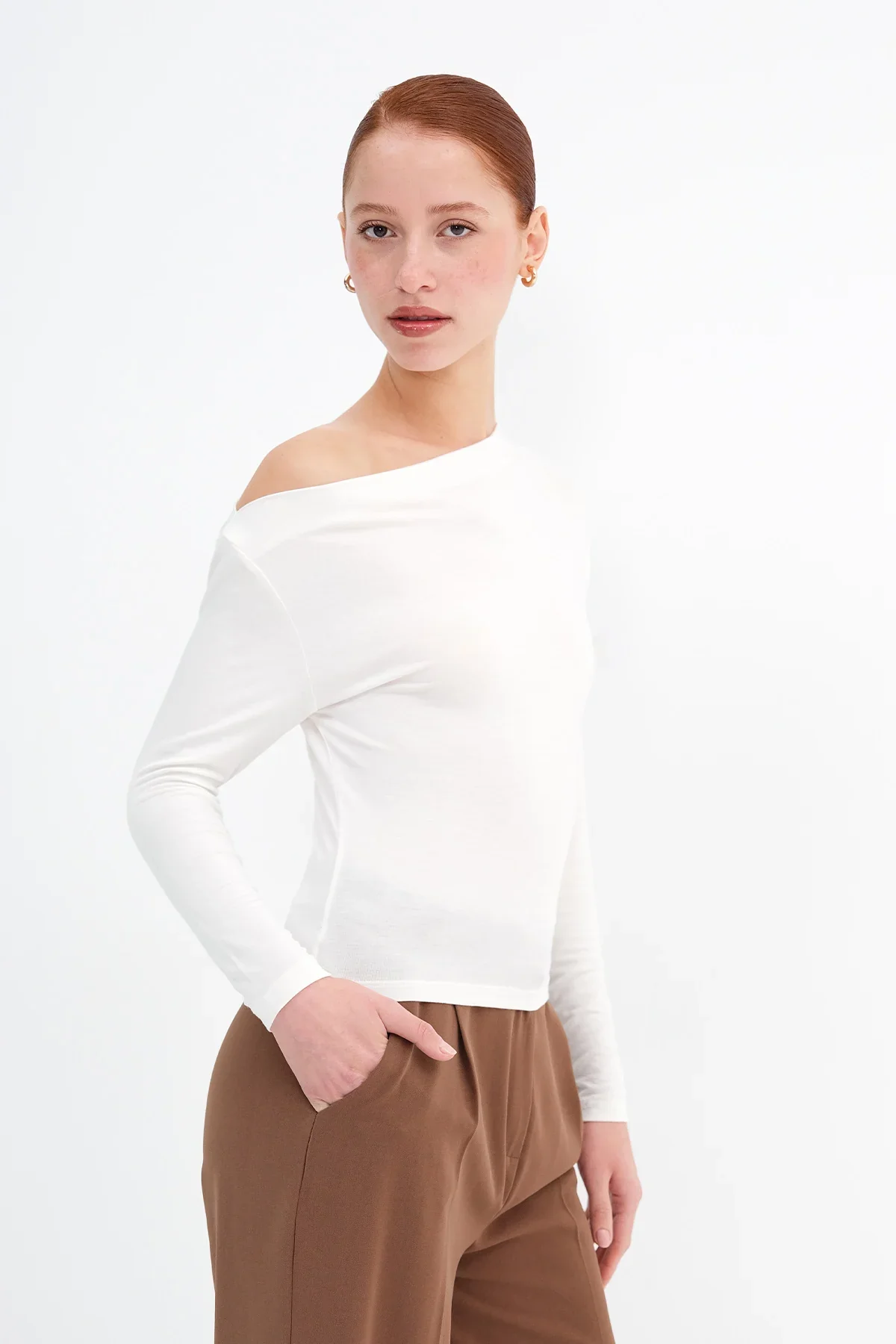 Basic Boat Neck Blouse - Image 23