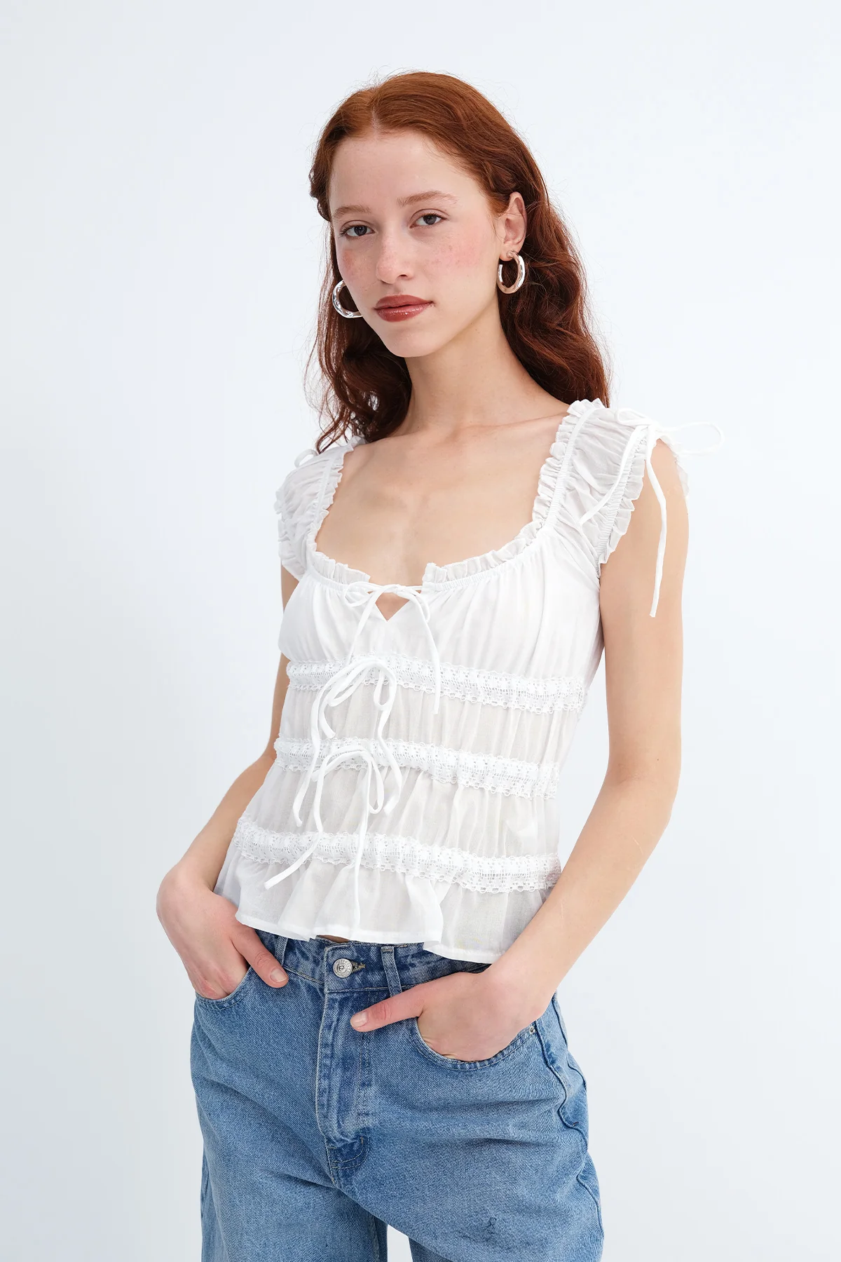 Blouse with Tie Detail - Image 3