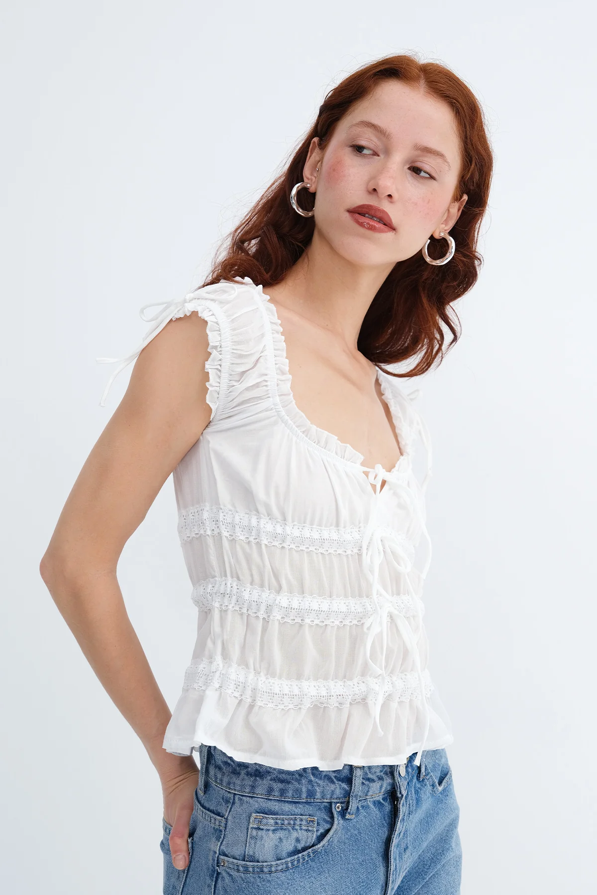 Blouse with Tie Detail - Image 7
