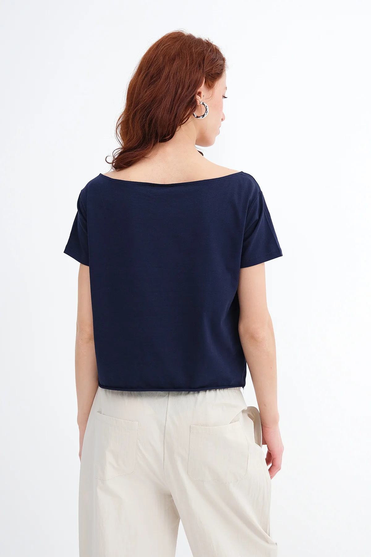 Boat Neck Printed T-Shirt - Image 13