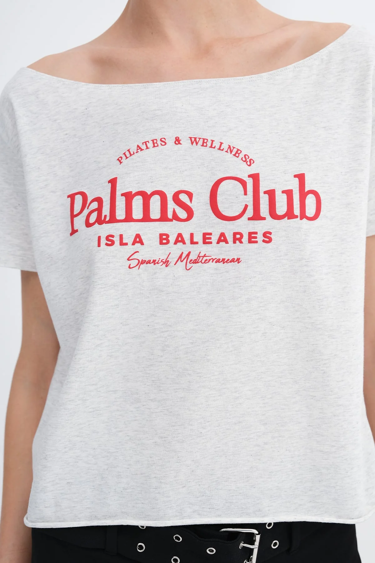 Boat Neck Slogan Printed T-shirt - Image 5
