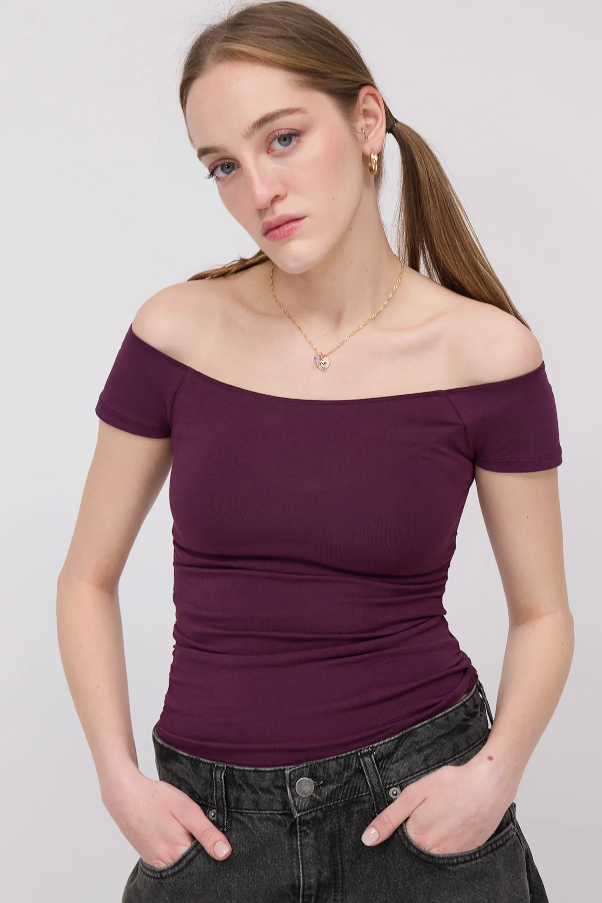 Boat Neck T-shirt - Image 35