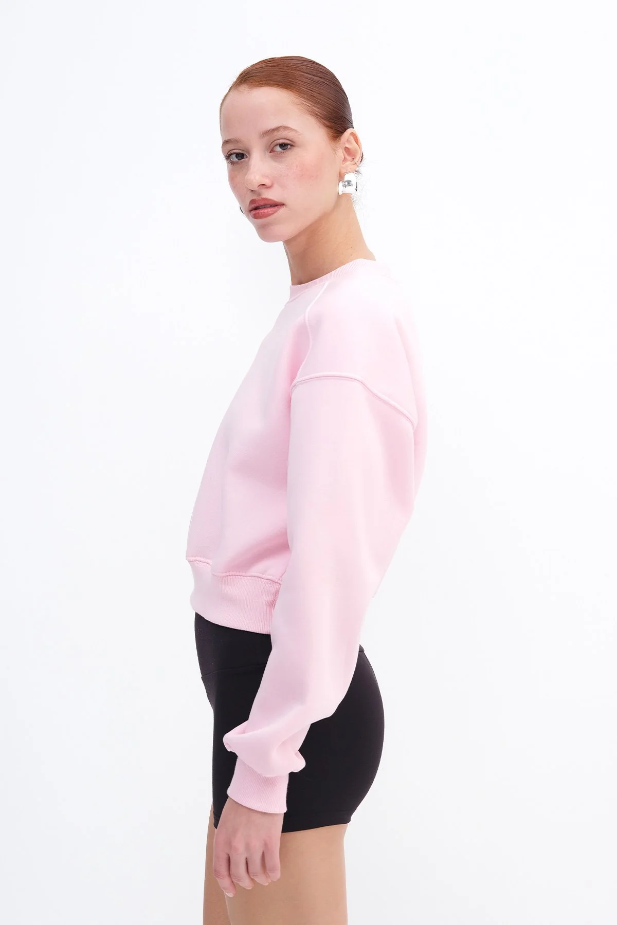 Brushed Crew Neck Basic Sweatshirt - Image 55