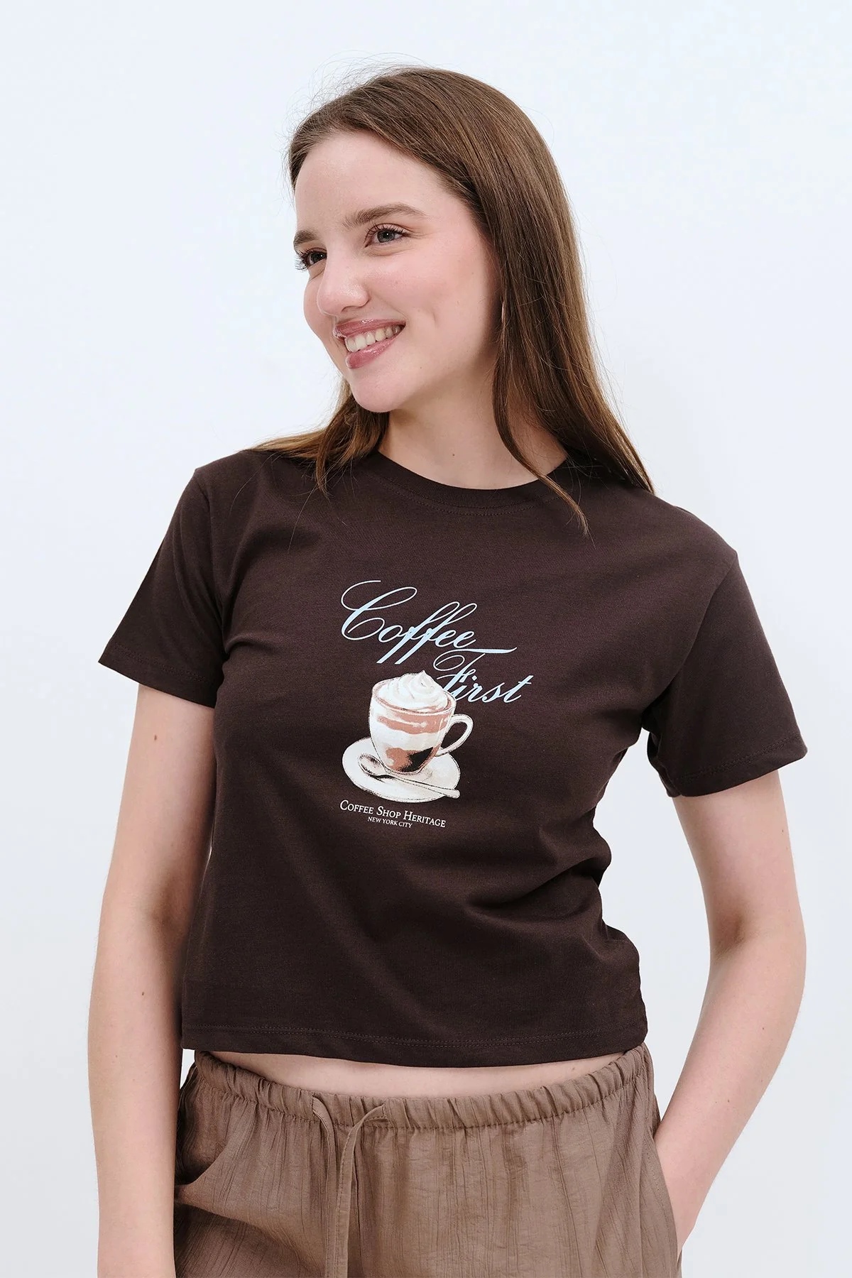 Coffee First Printed T-shirt - Image 4