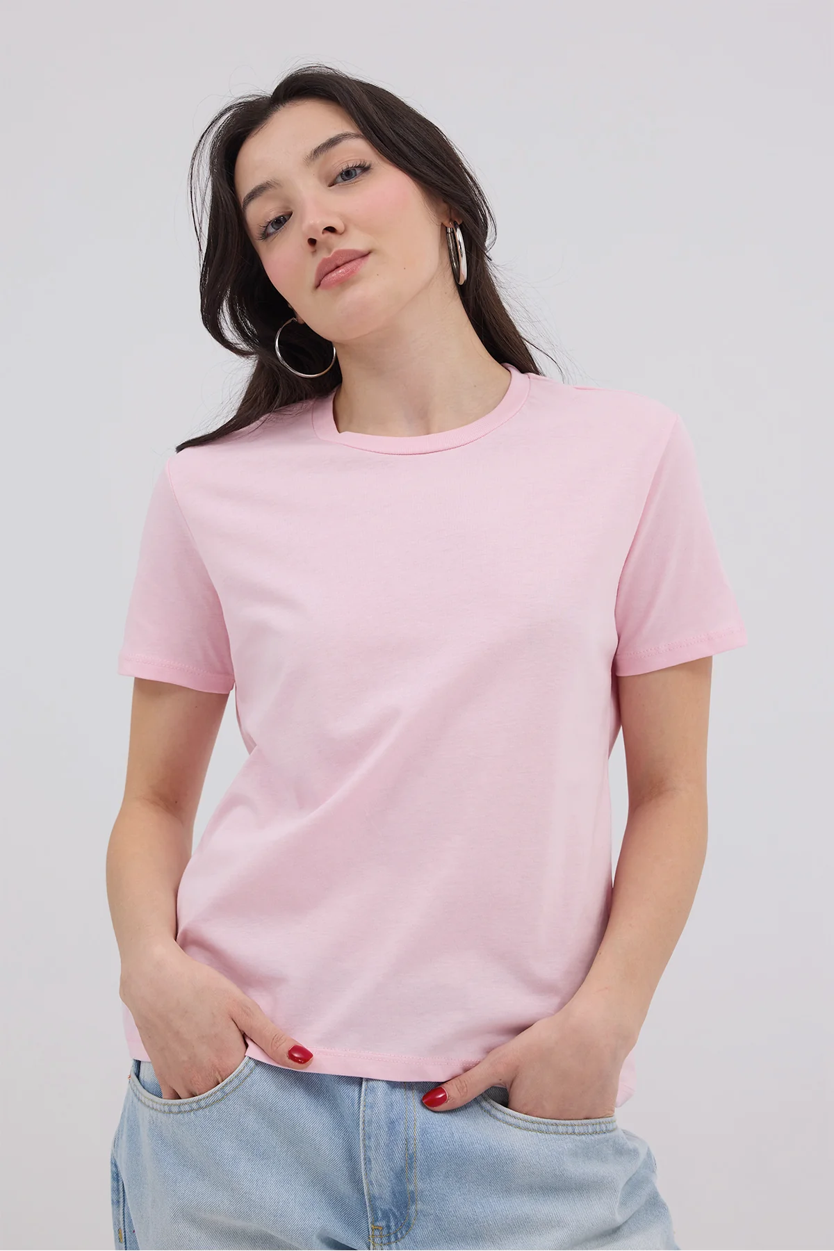 Crew Neck Basic T-shirt - Image 27