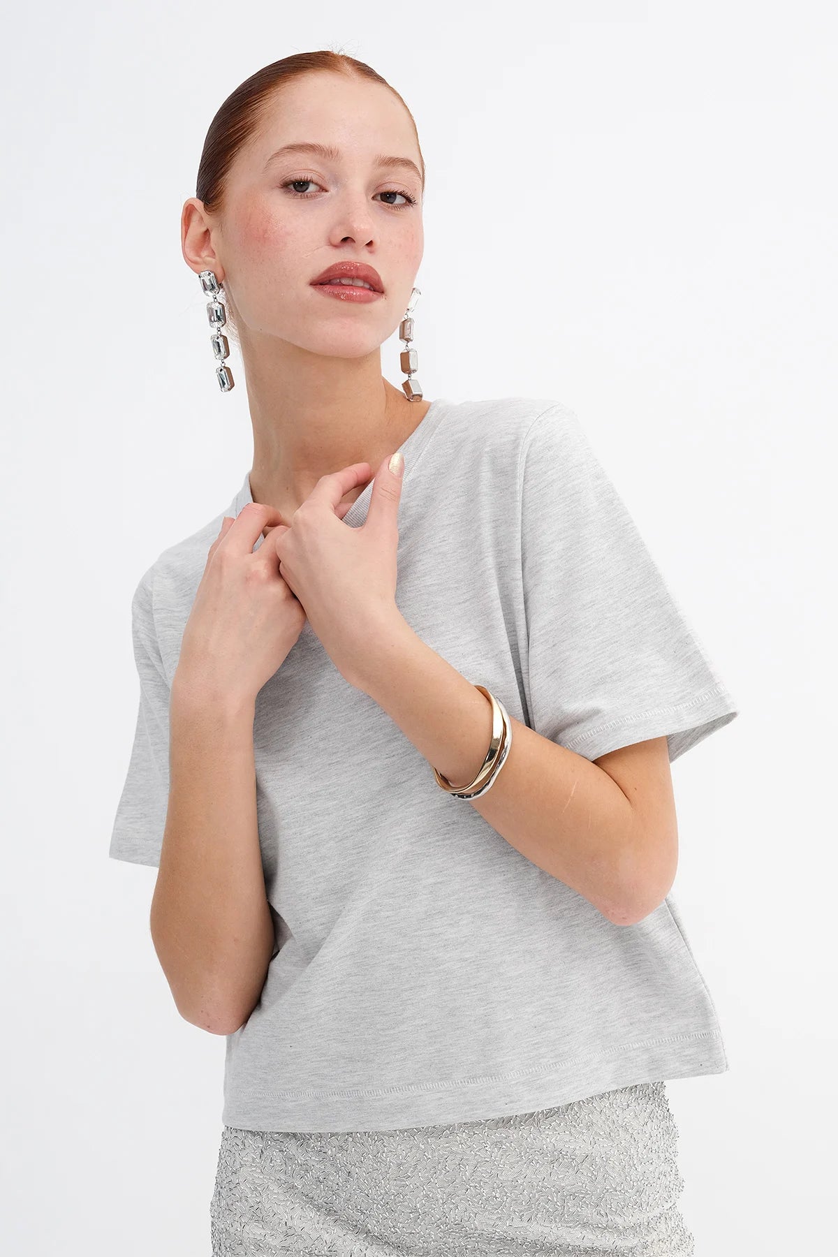 Crew Neck Basic T-shirt - Image 78
