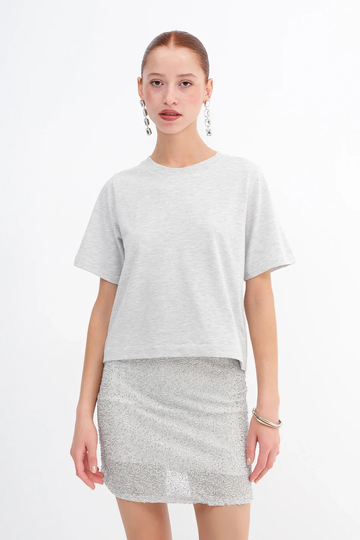 Crew Neck Basic T-shirt - Image 79