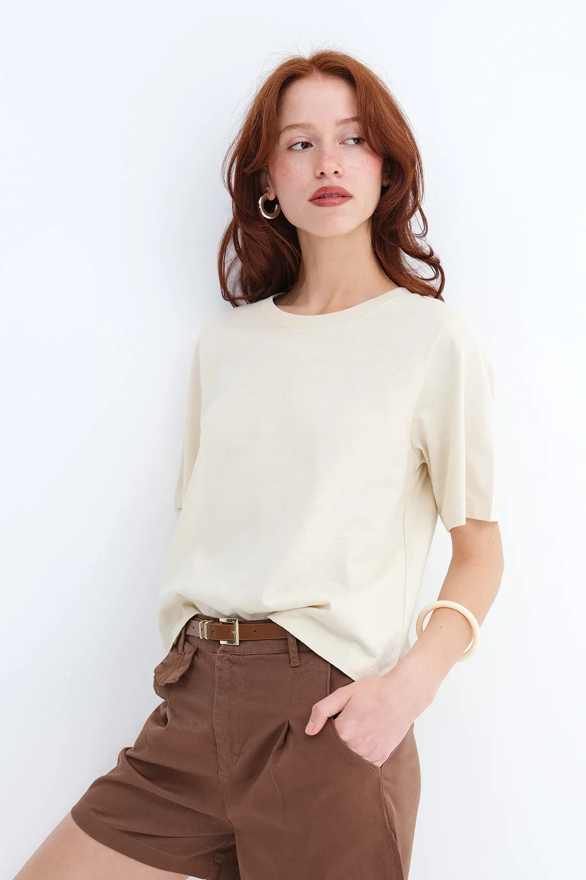 Crew Neck Basic T-shirt - Image 84