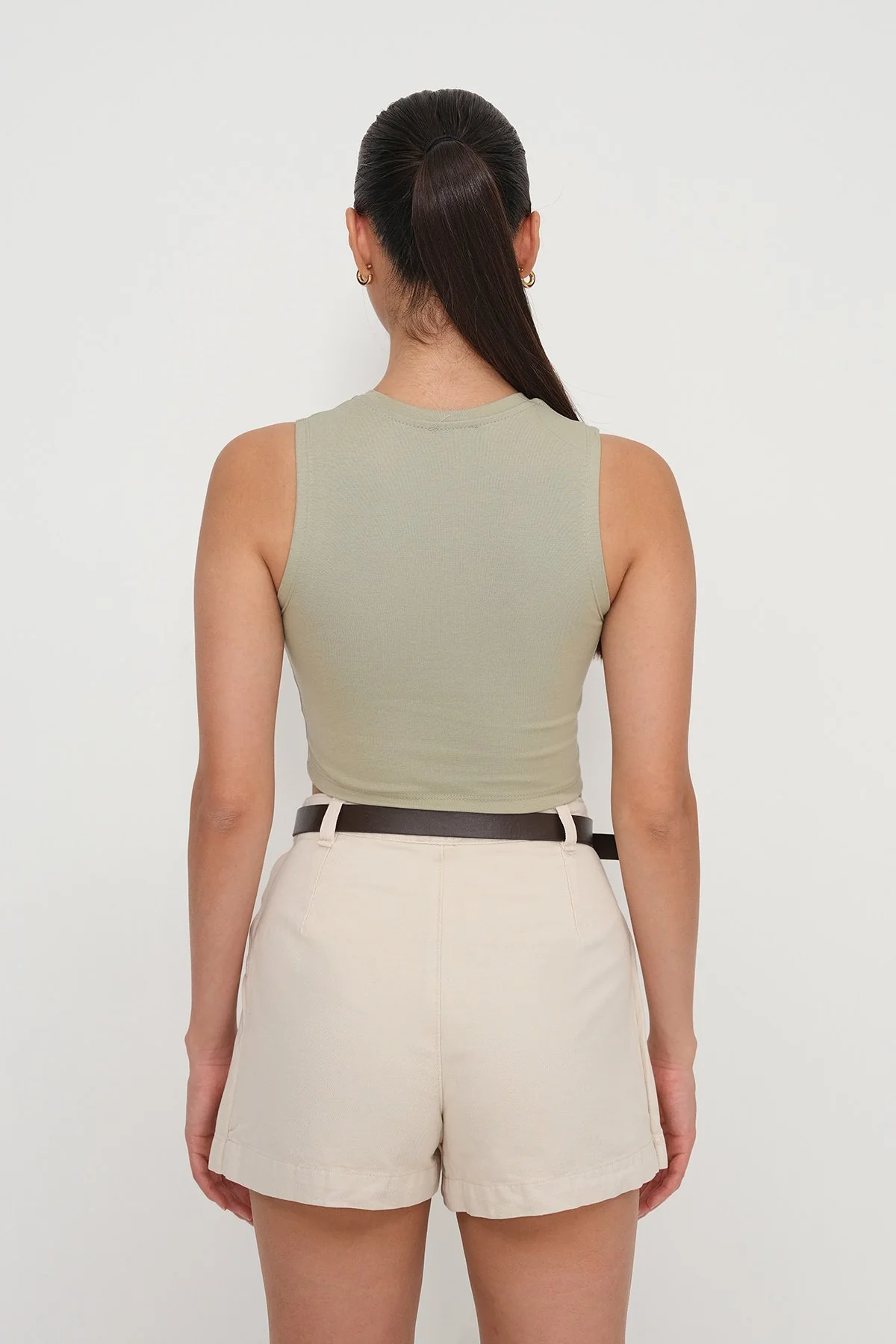 Crew Neck Crop Tank Top - Image 30