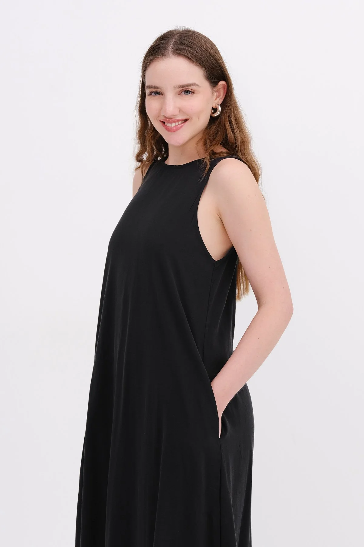 Crew Neck Long Dress - Image 24