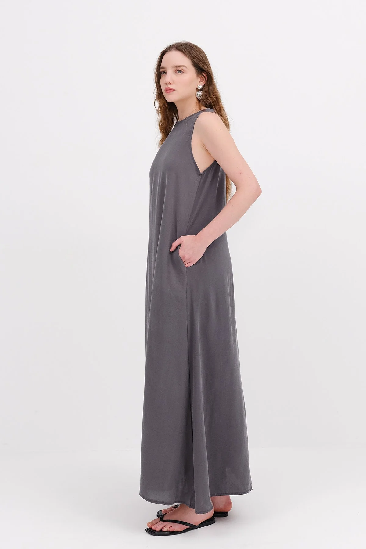 Crew Neck Long Dress - Image 8