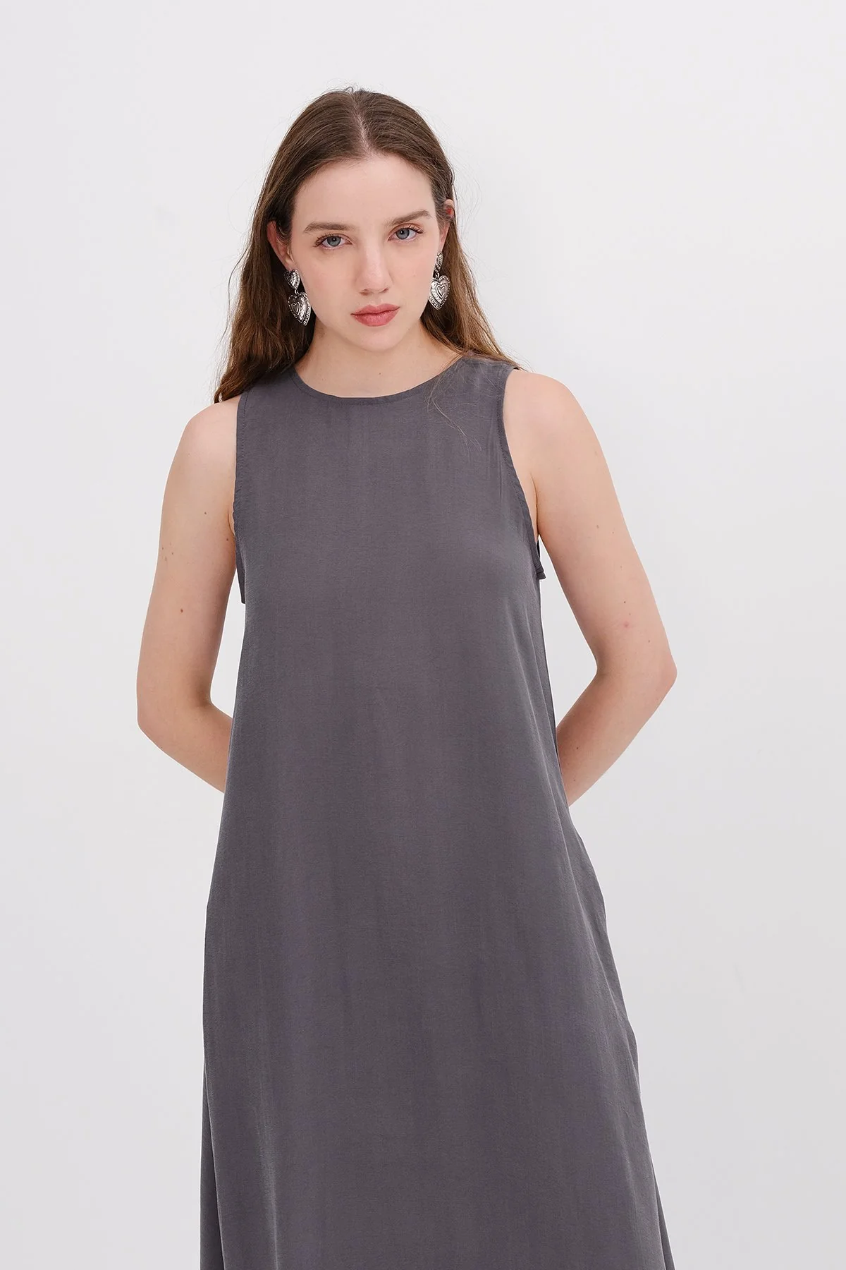 Crew Neck Long Dress - Image 9