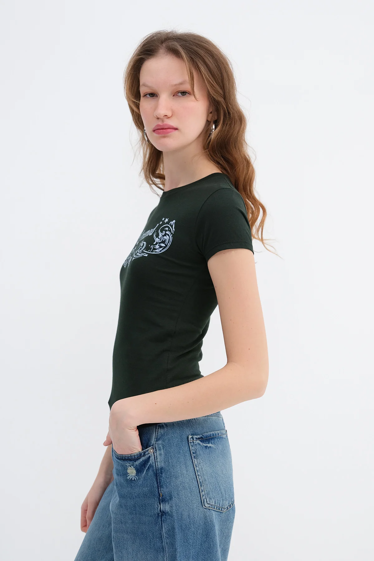 Crew Neck Printed T-shirt - Image 6