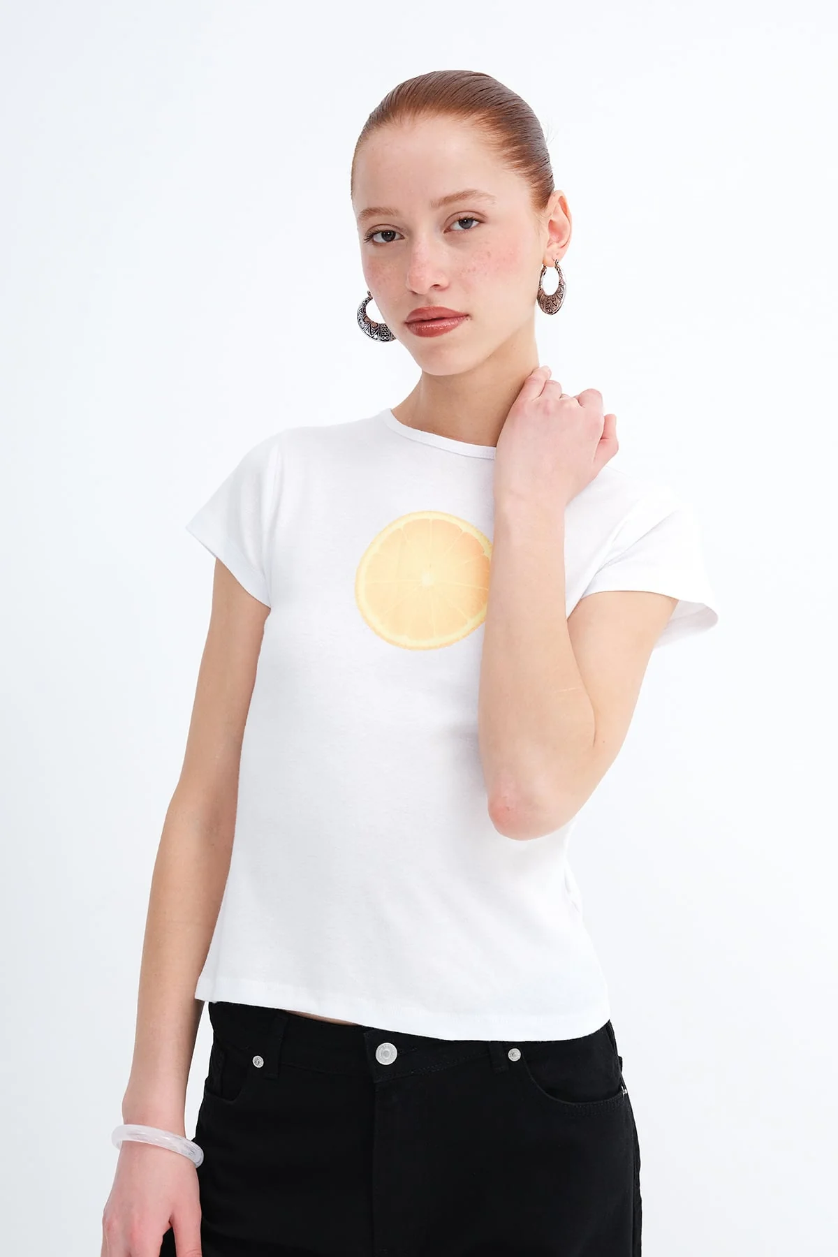 Crew Neck Printed T-shirt - Image 4