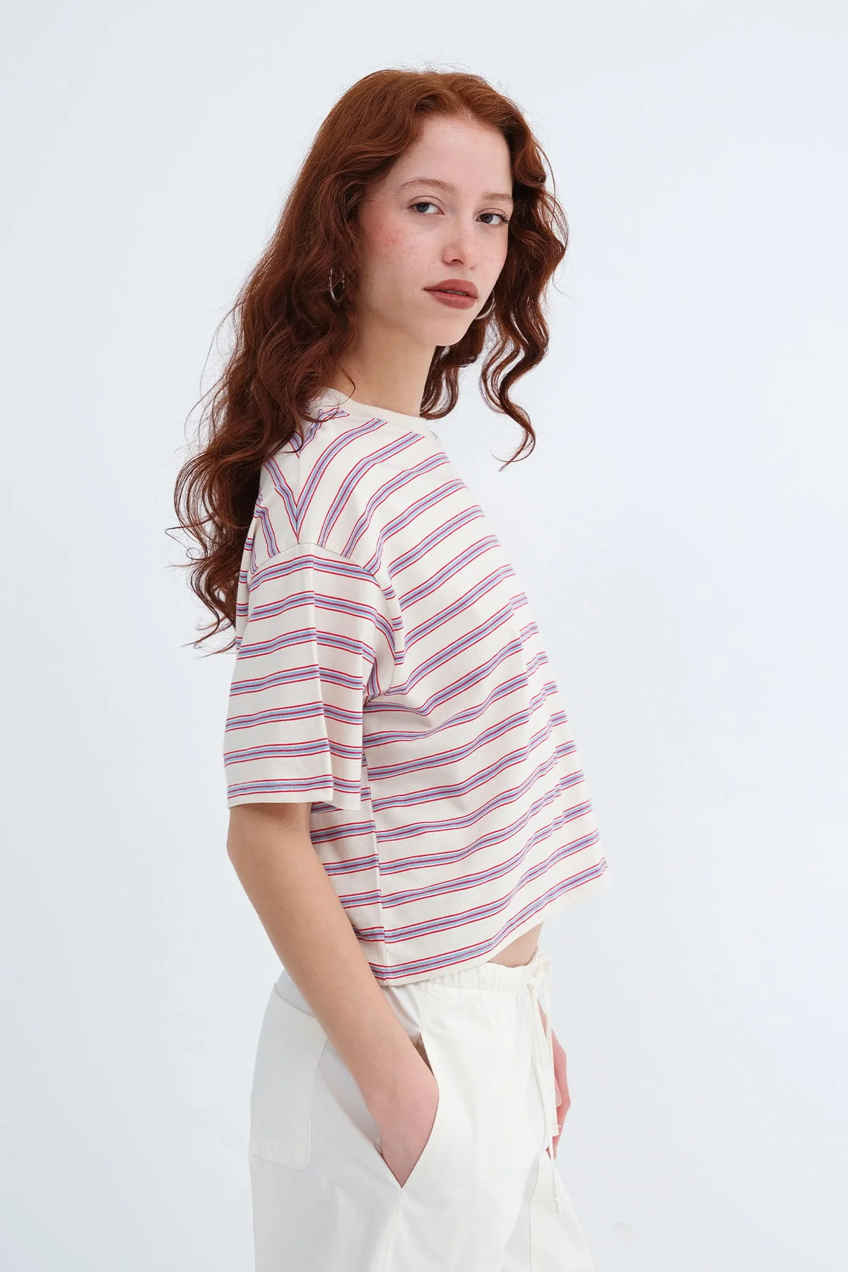 Crew Neck Striped T-shirt - Image 6