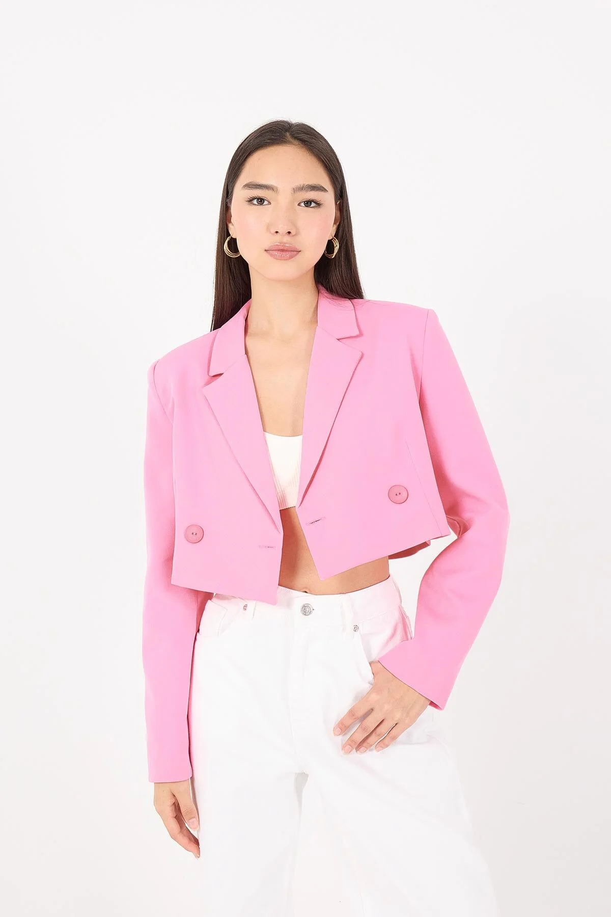 Crop Blazer Jacket - Image 16