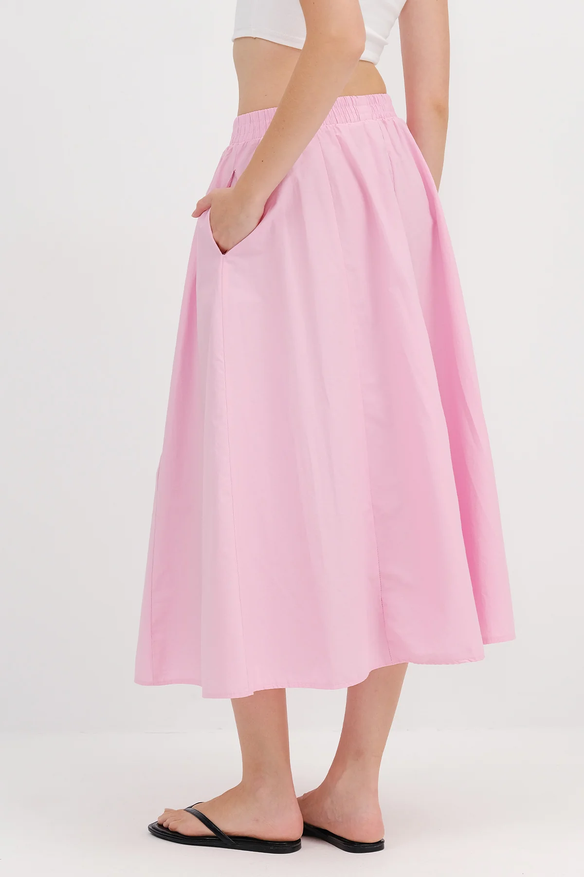Elastic Waist Long Skirt - Image 11