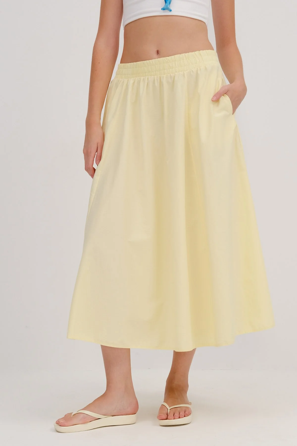 Elastic Waist Long Skirt - Image 14