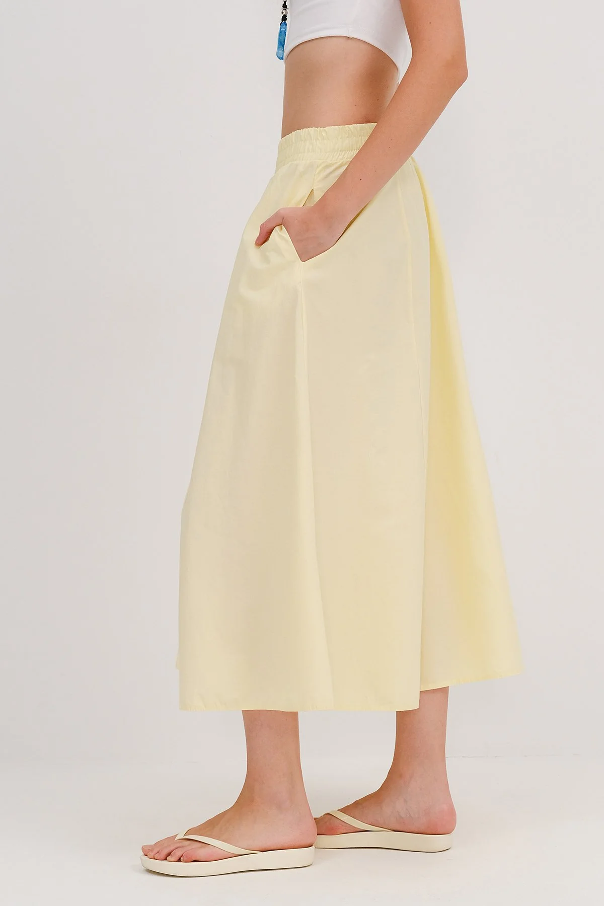 Elastic Waist Long Skirt - Image 16