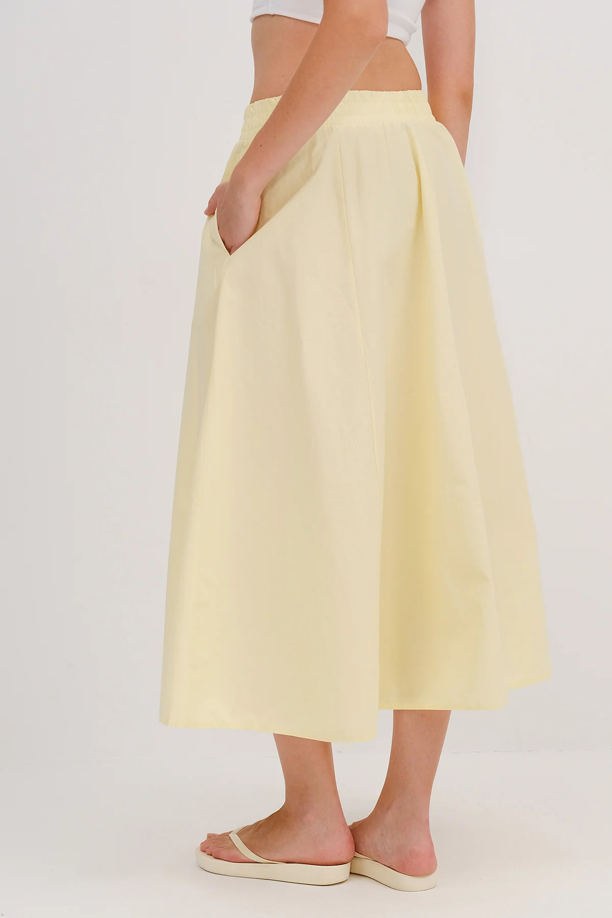 Elastic Waist Long Skirt - Image 17