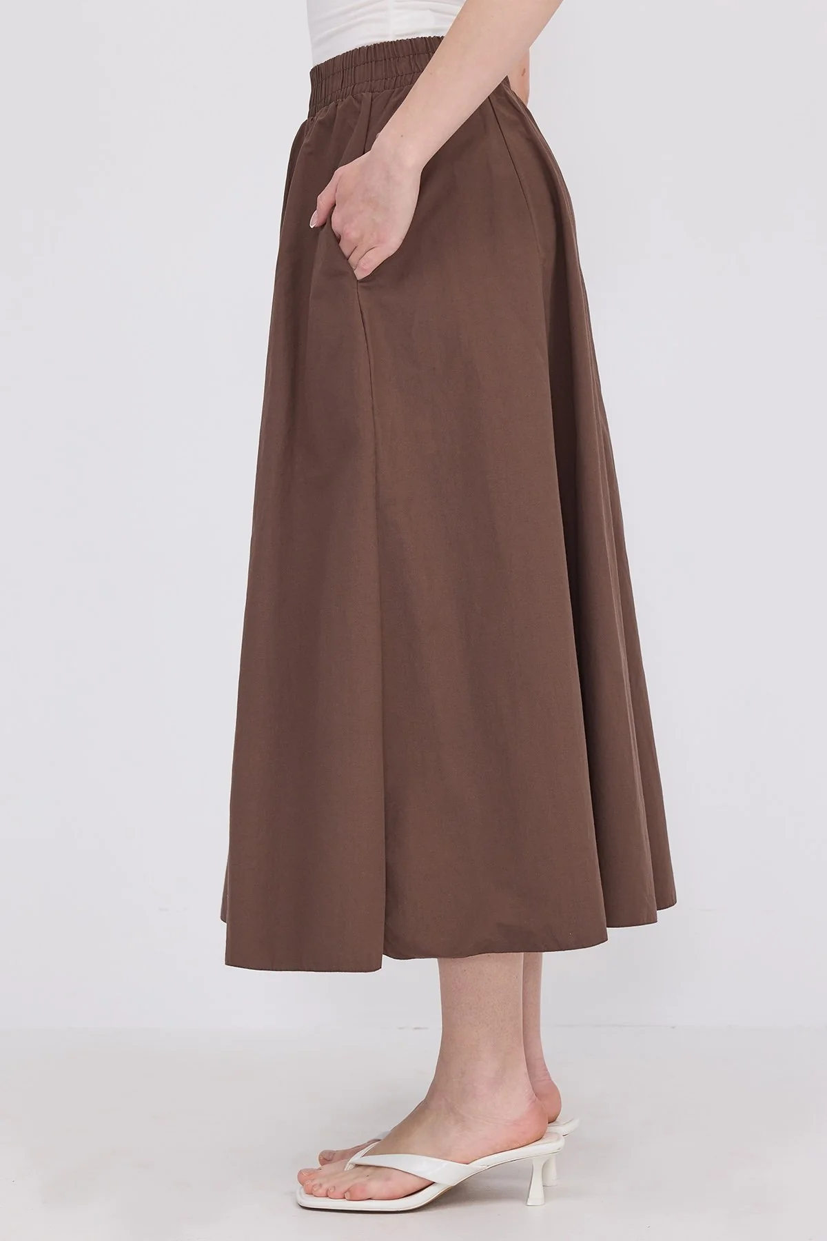 Elastic Waist Long Skirt - Image 19