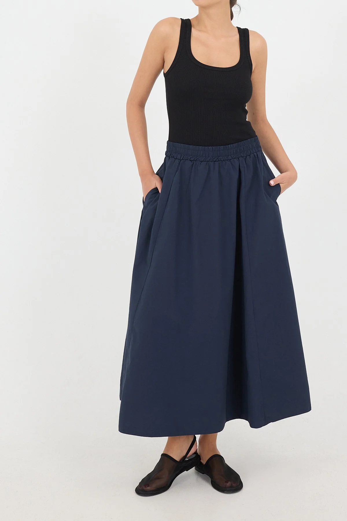 Elastic Waist Long Skirt - Image 24