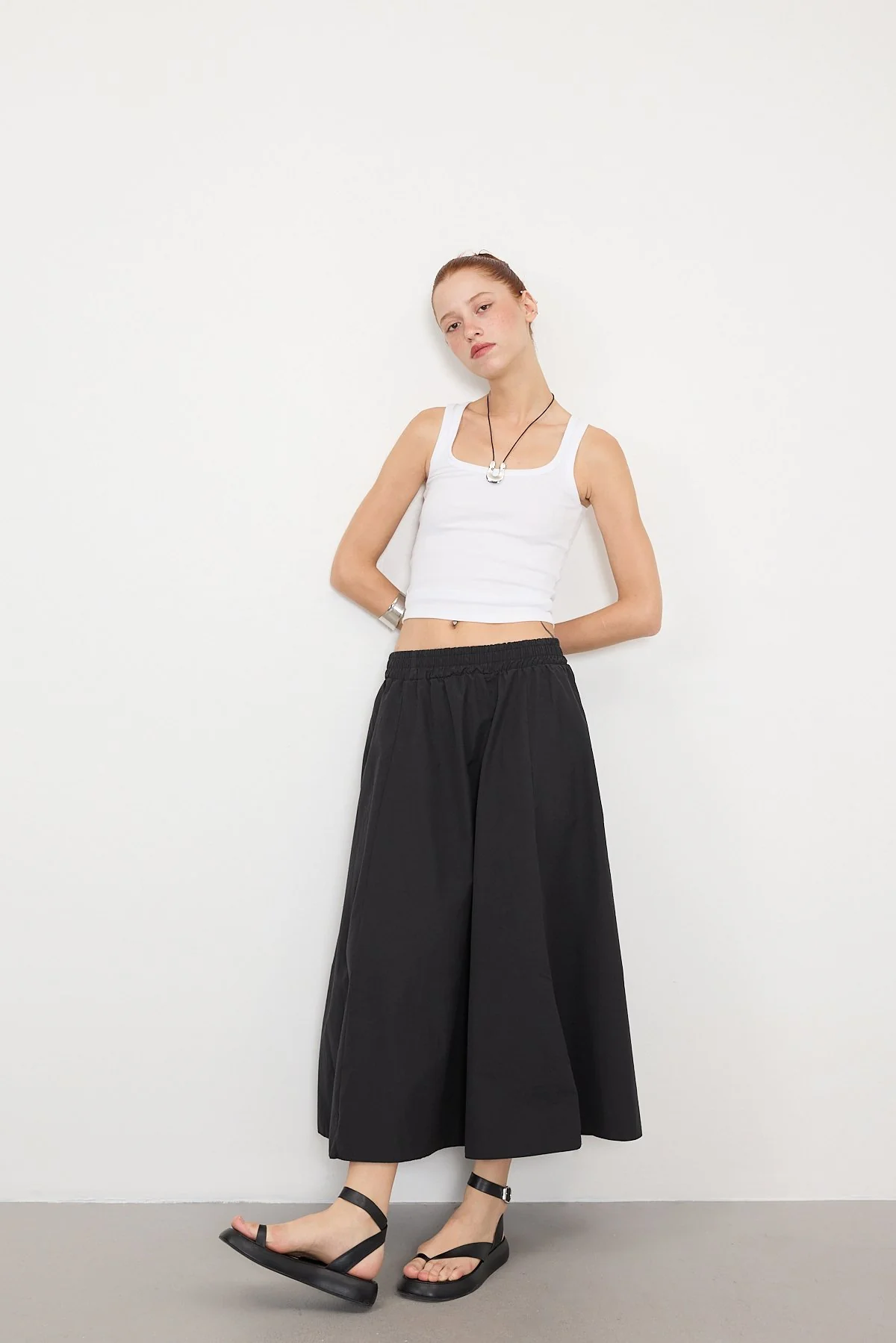 Elastic Waist Long Skirt - Image 47
