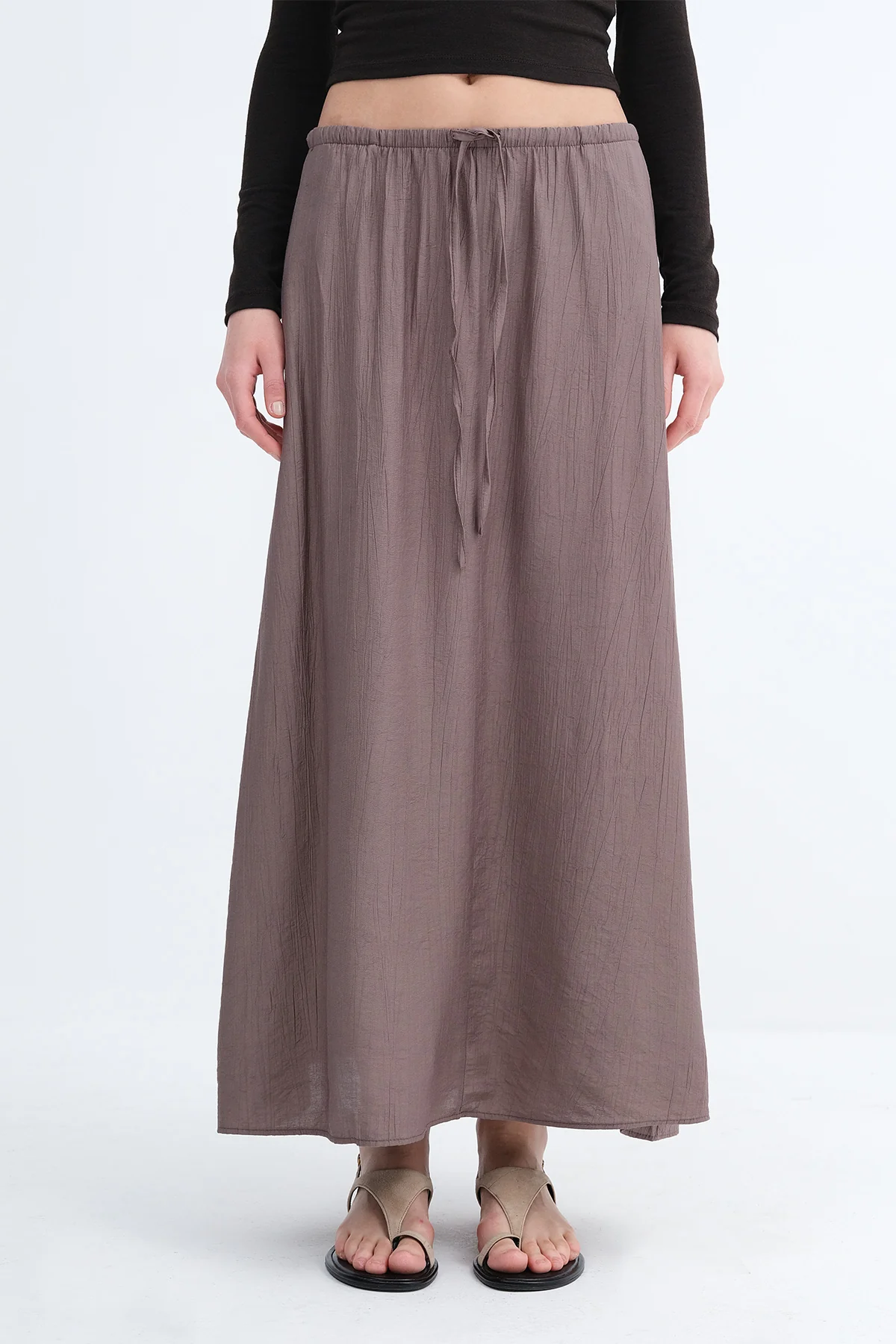 Elastic Waist Long Skirt - Image 21