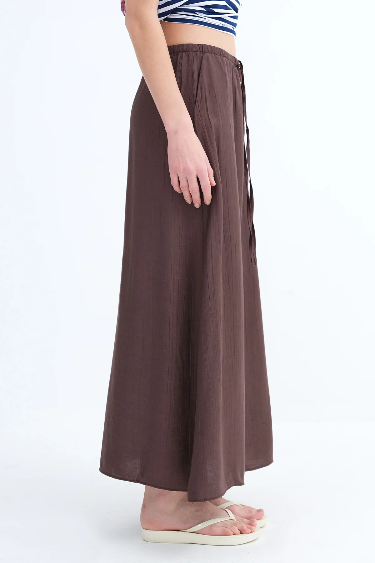 Elastic Waist Long Skirt - Image 8