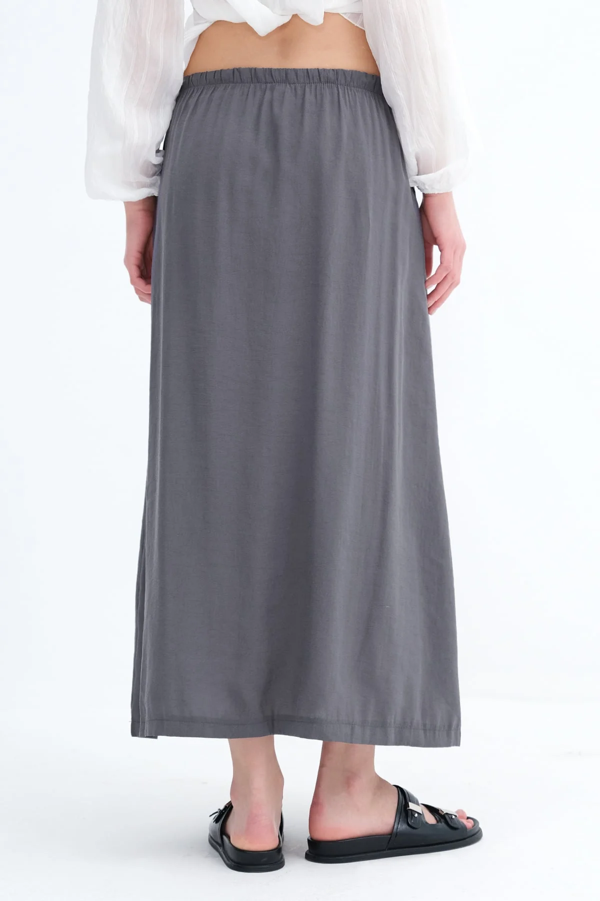 Elastic Waist Long Skirt - Image 15