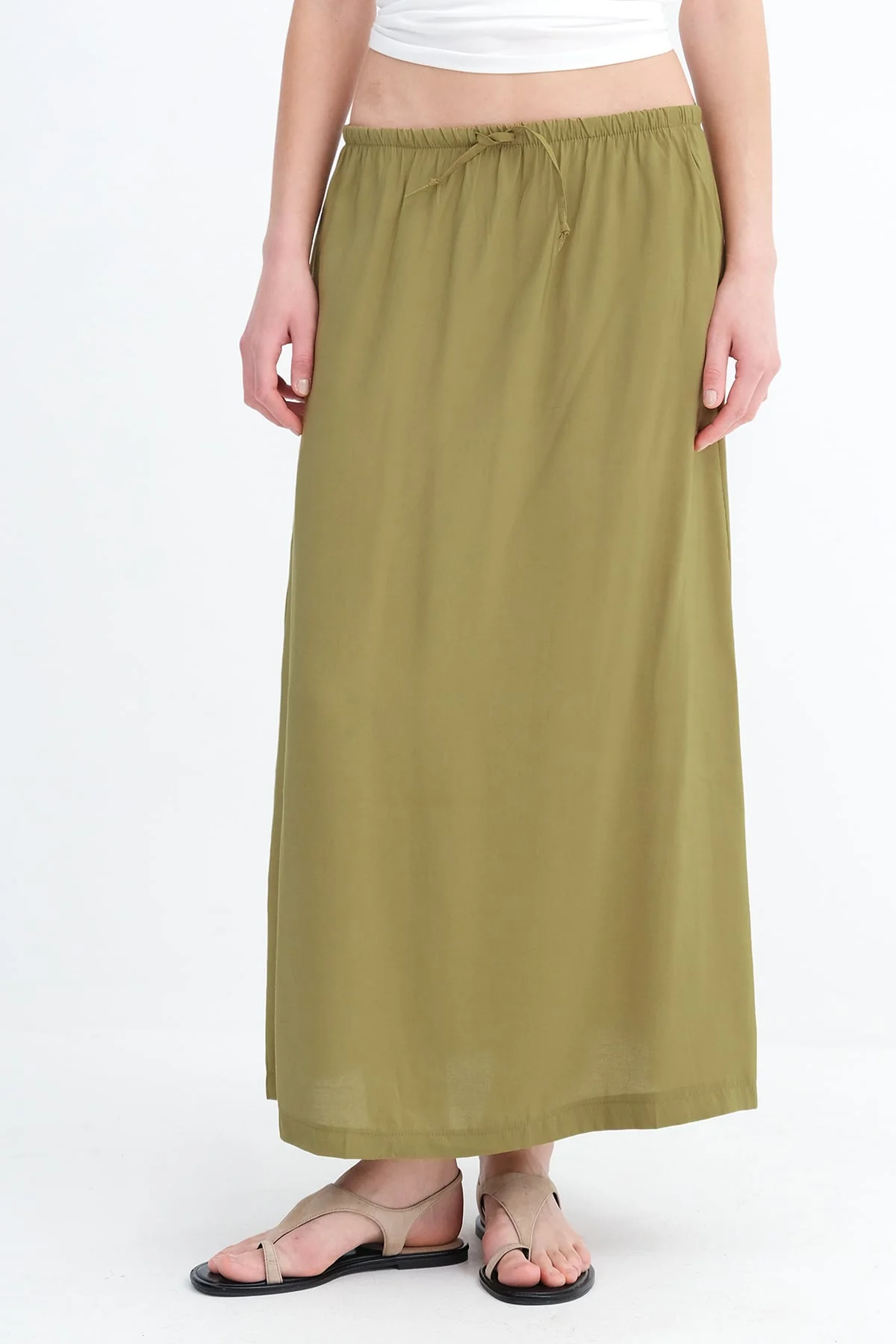 Elastic Waist Long Skirt - Image 7