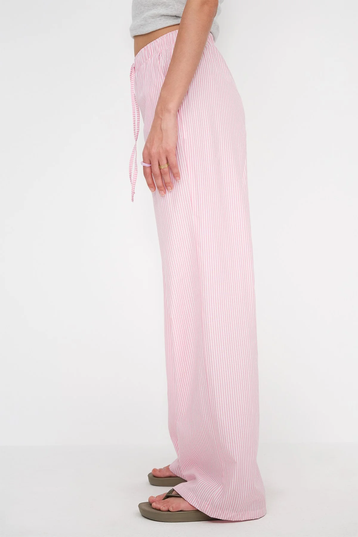 Elastic Waist Striped Trousers - Image 6