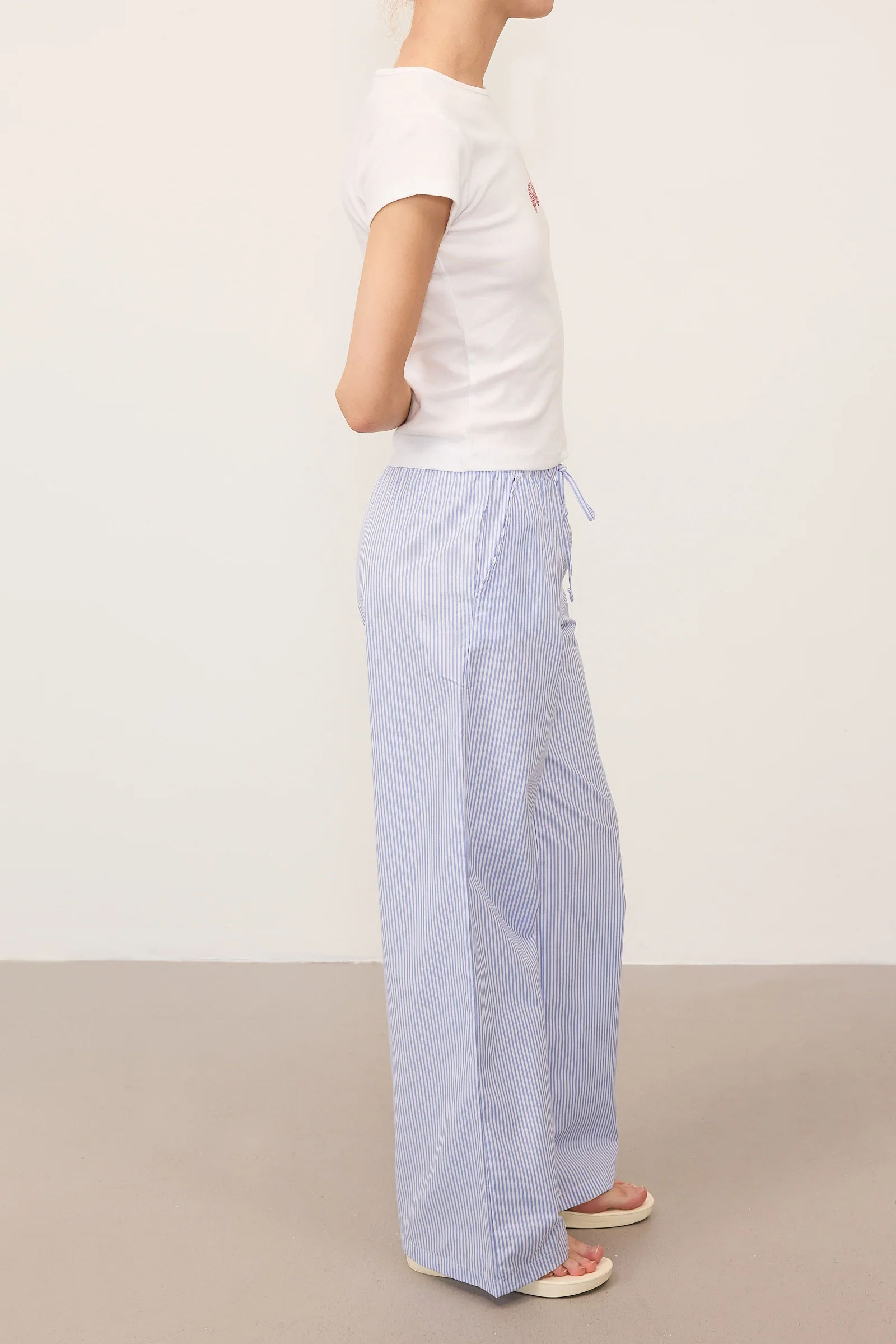 Elastic Waist Striped Trousers - Image 8