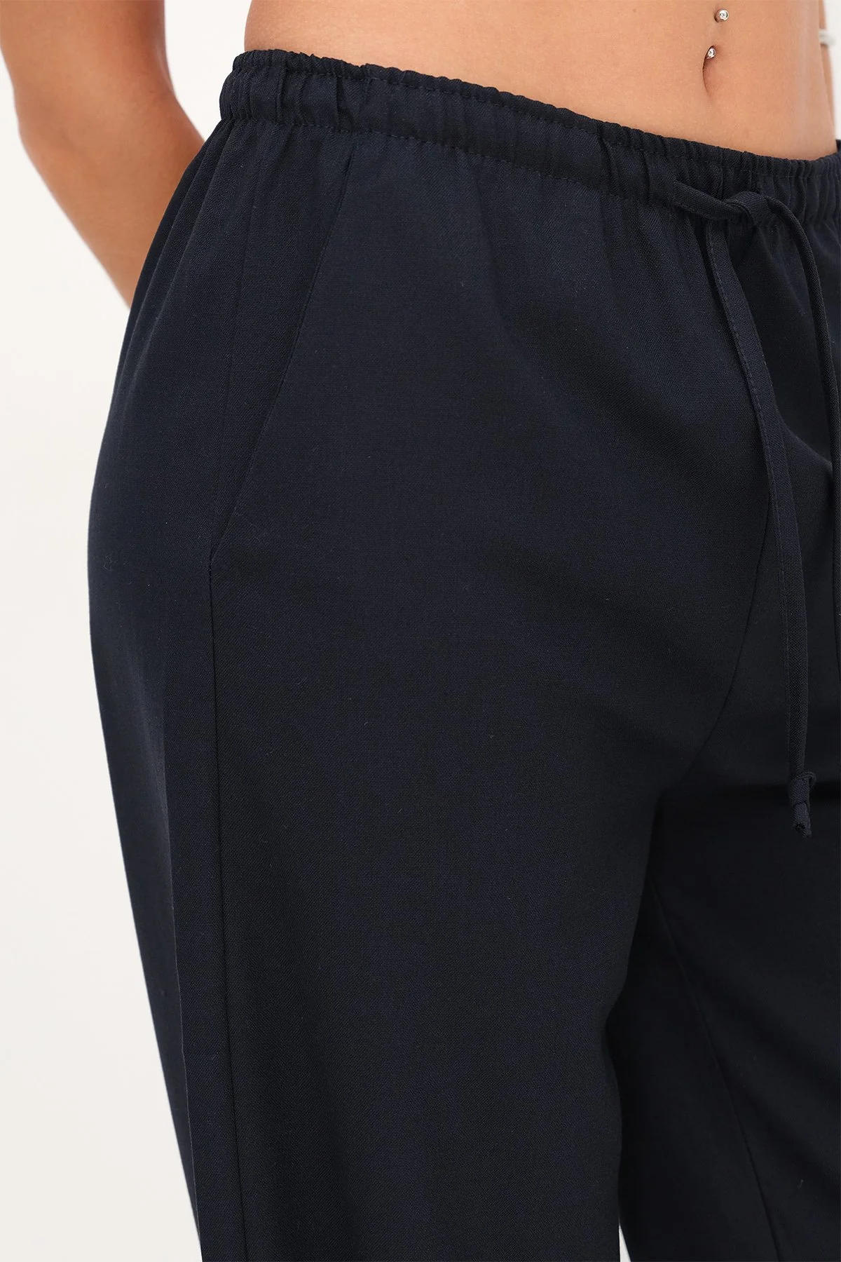Elastic Waist Wide Leg Trousers - Image 3