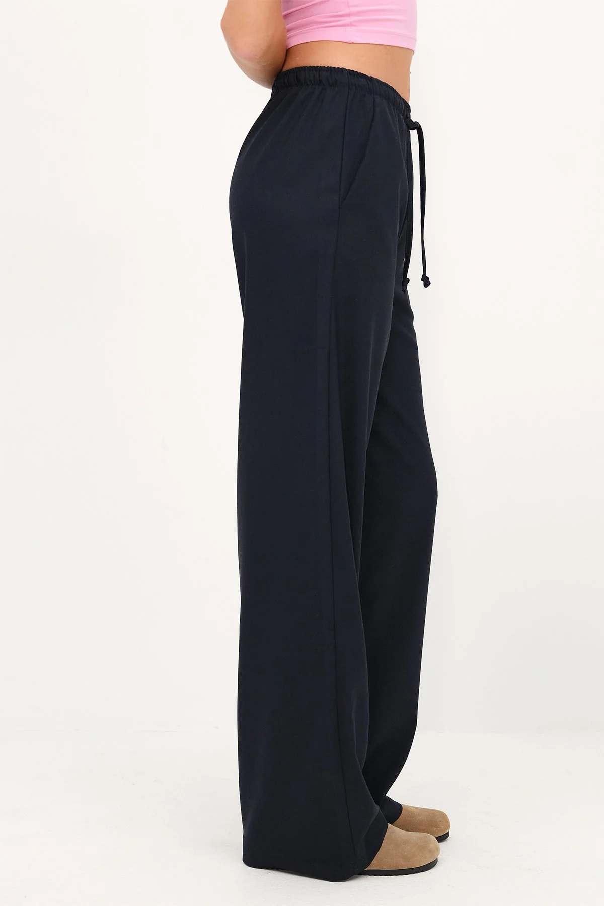 Elastic Waist Wide Leg Trousers - Image 4