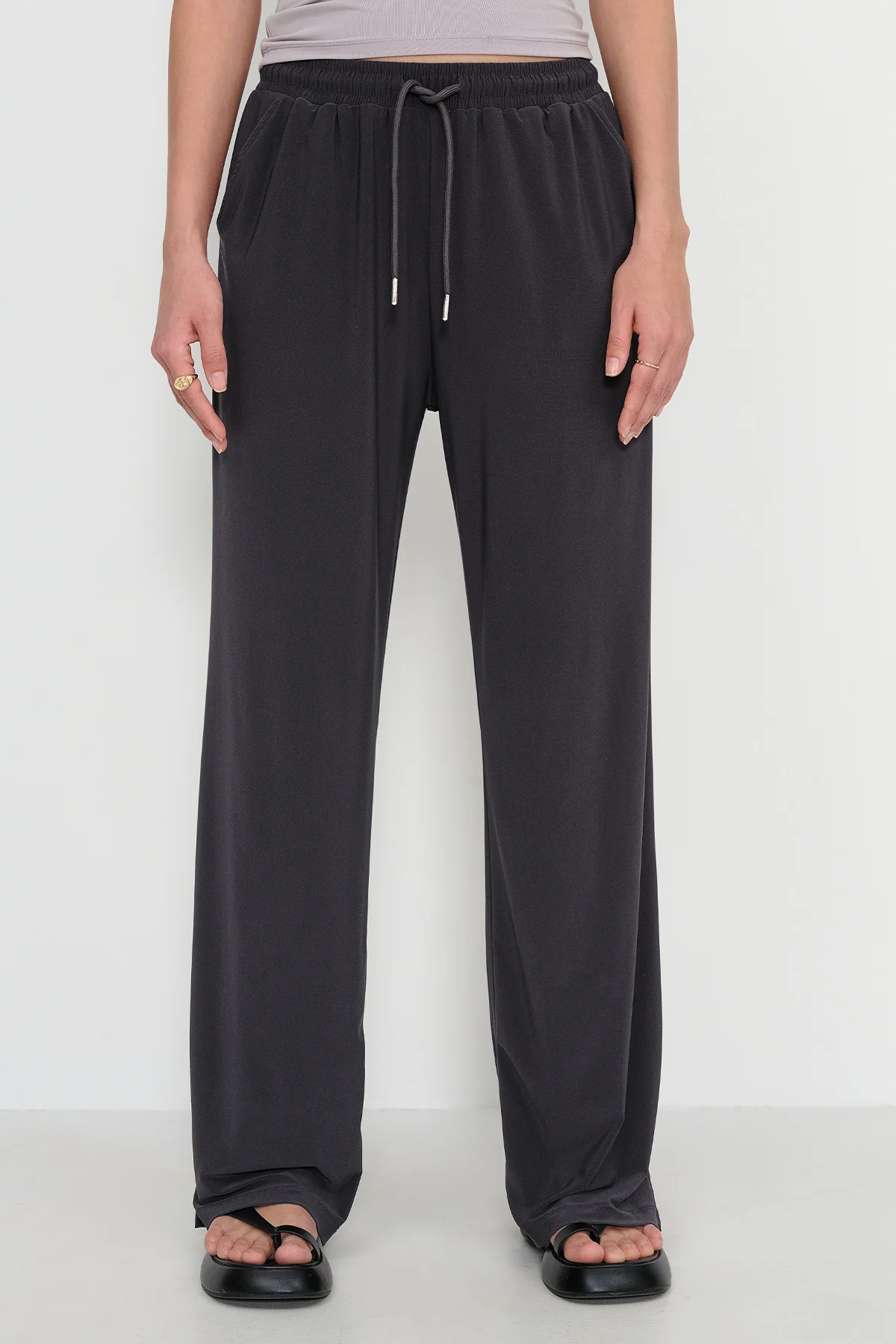 Elastic Waist Wide Leg Trousers - Image 18