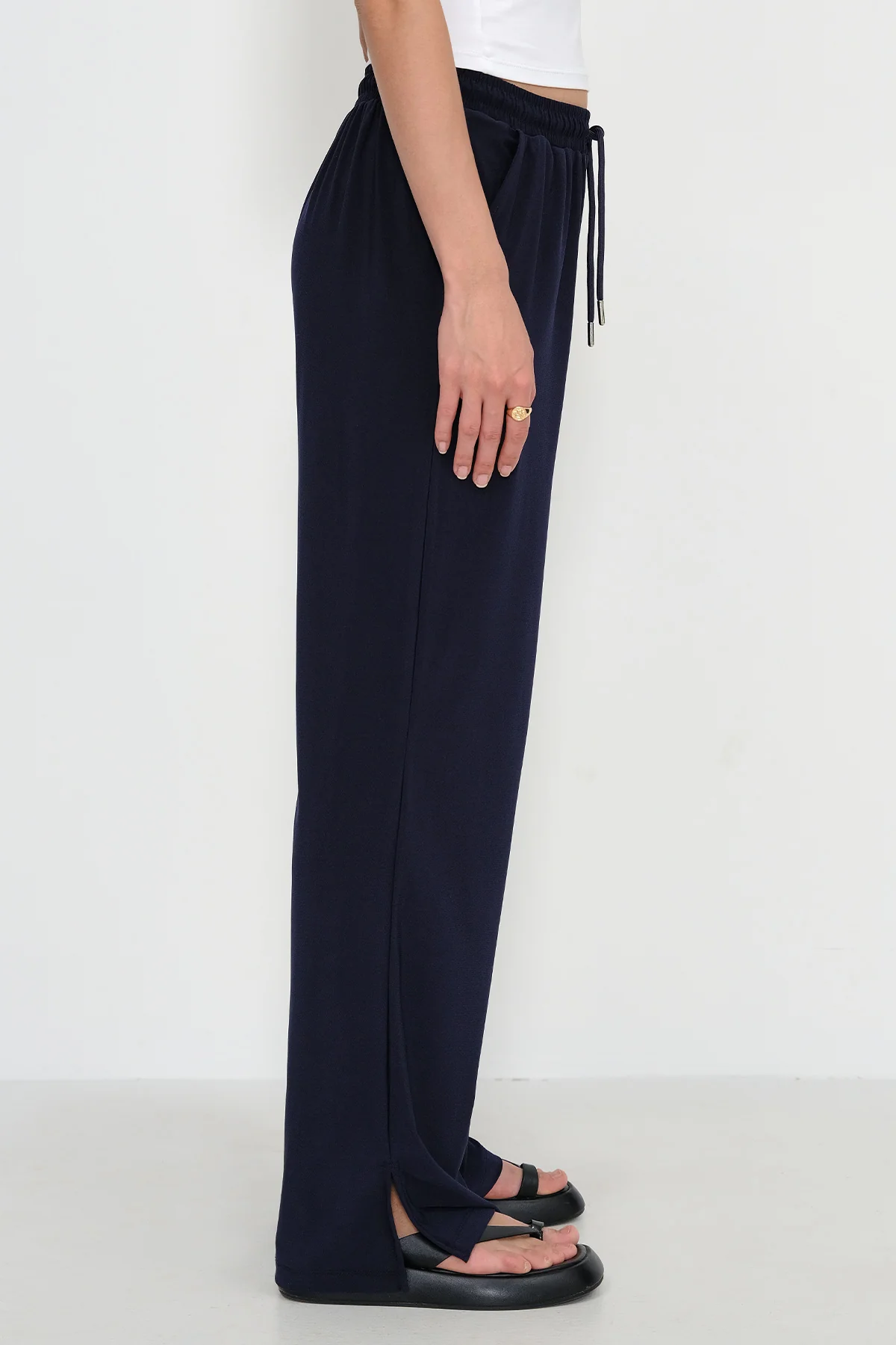 Elastic Waist Wide Leg Trousers - Image 22