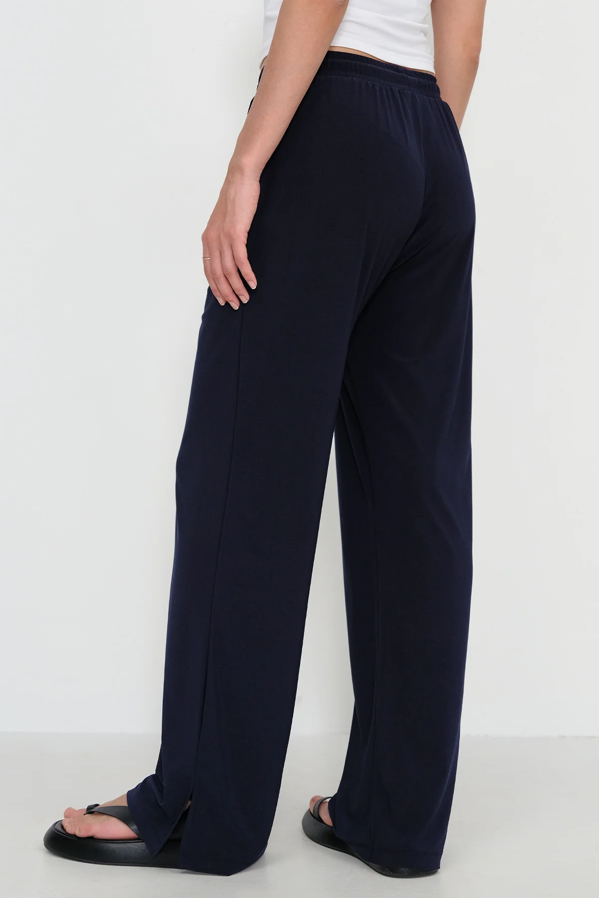 Elastic Waist Wide Leg Trousers - Image 23