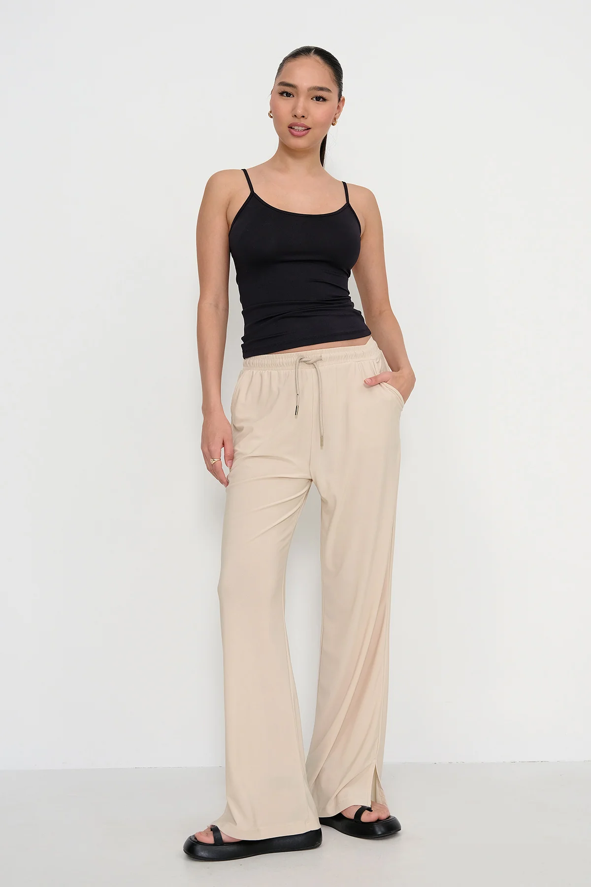 Elastic Waist Wide Leg Trousers - Image 25