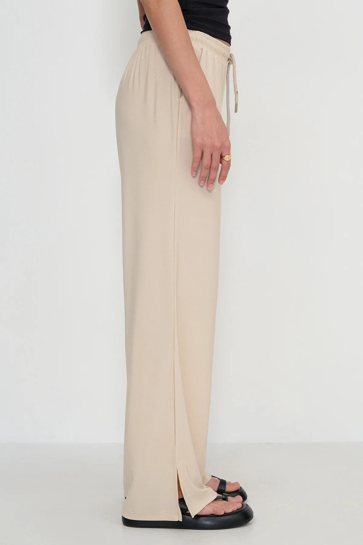 Elastic Waist Wide Leg Trousers - Image 28
