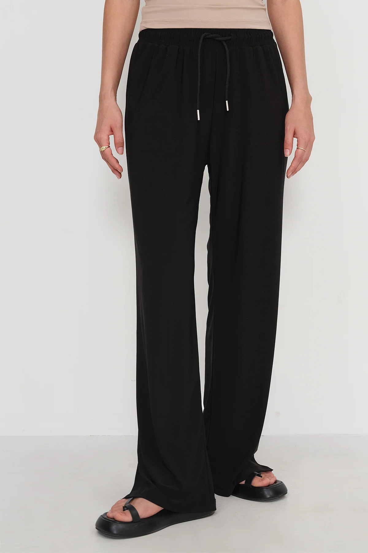 Elastic Waist Wide Leg Trousers - Image 34
