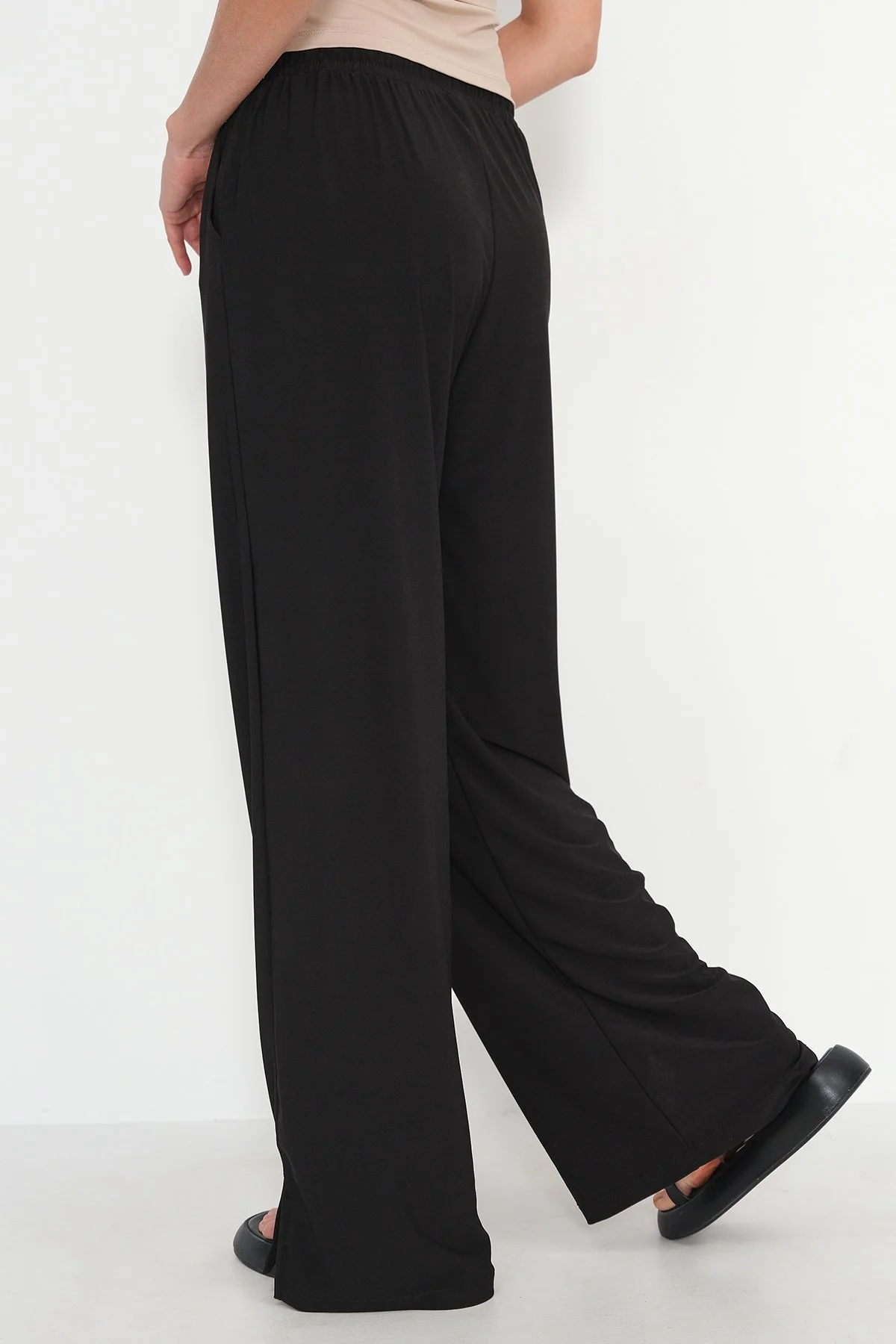 Elastic Waist Wide Leg Trousers - Image 35