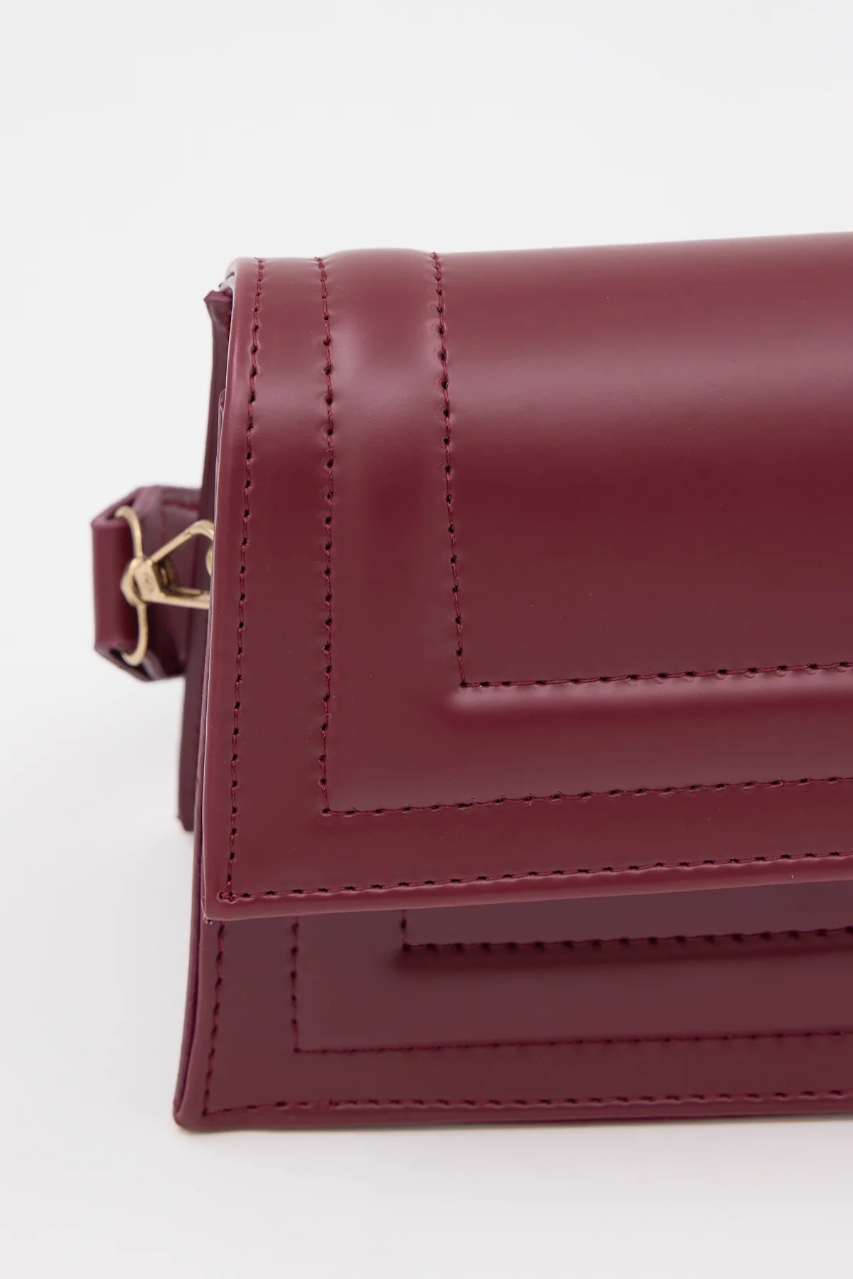 Faux Leather Baguette Hand and Shoulder Bag - Image 3