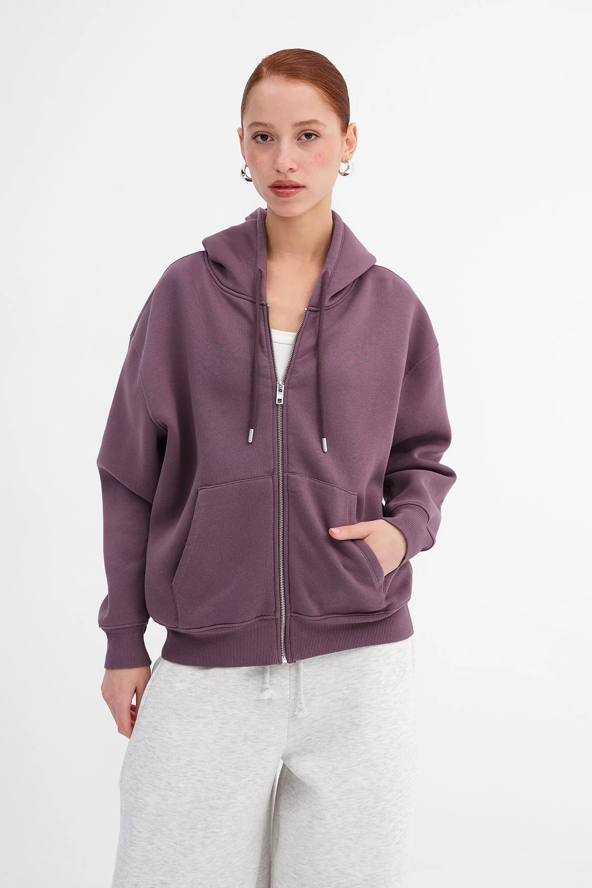 Fleece-Lined Zip-Up Sweatshirt - Image 11