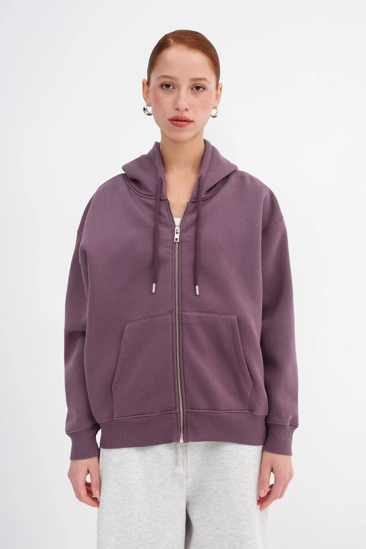 Fleece-Lined Zip-Up Sweatshirt - Image 3