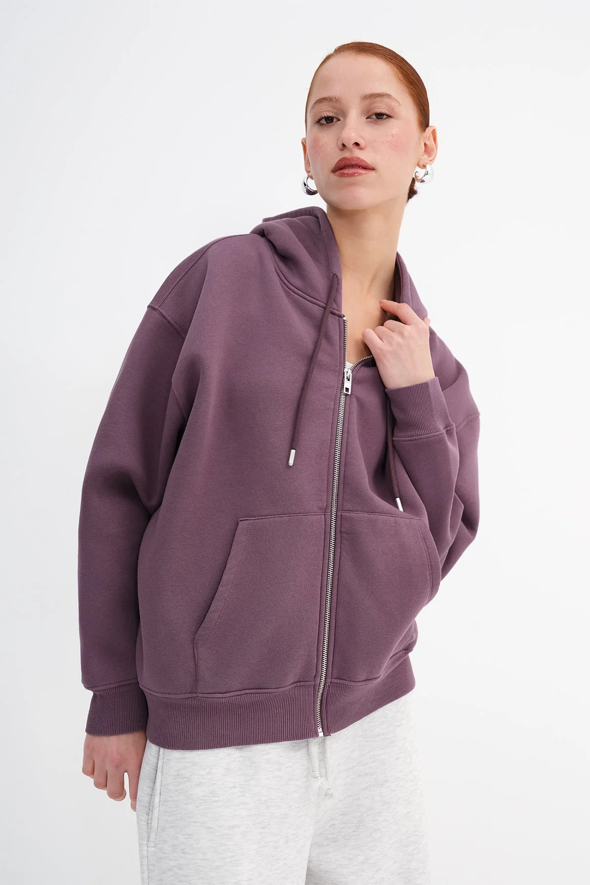 Fleece-Lined Zip-Up Sweatshirt - Image 7