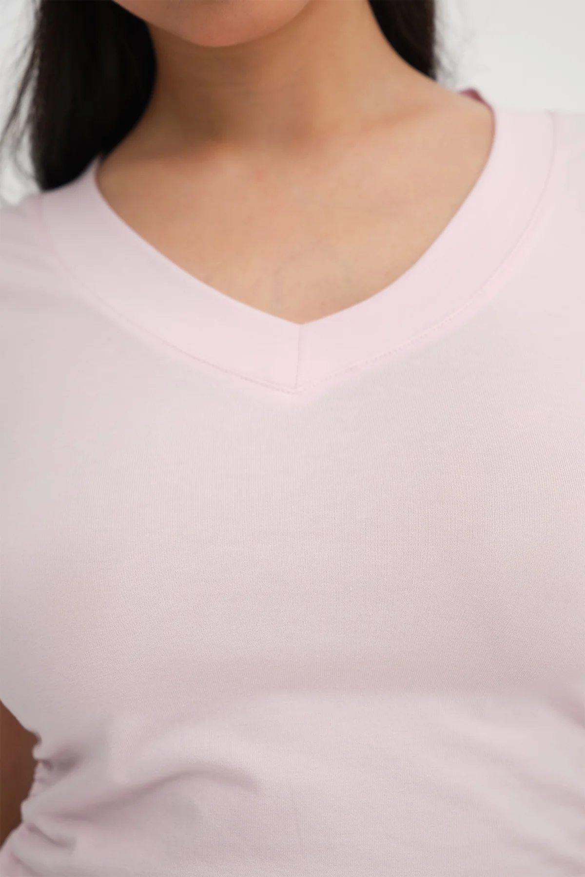 Gathered Sides V-Neck T-Shirt - Image 28