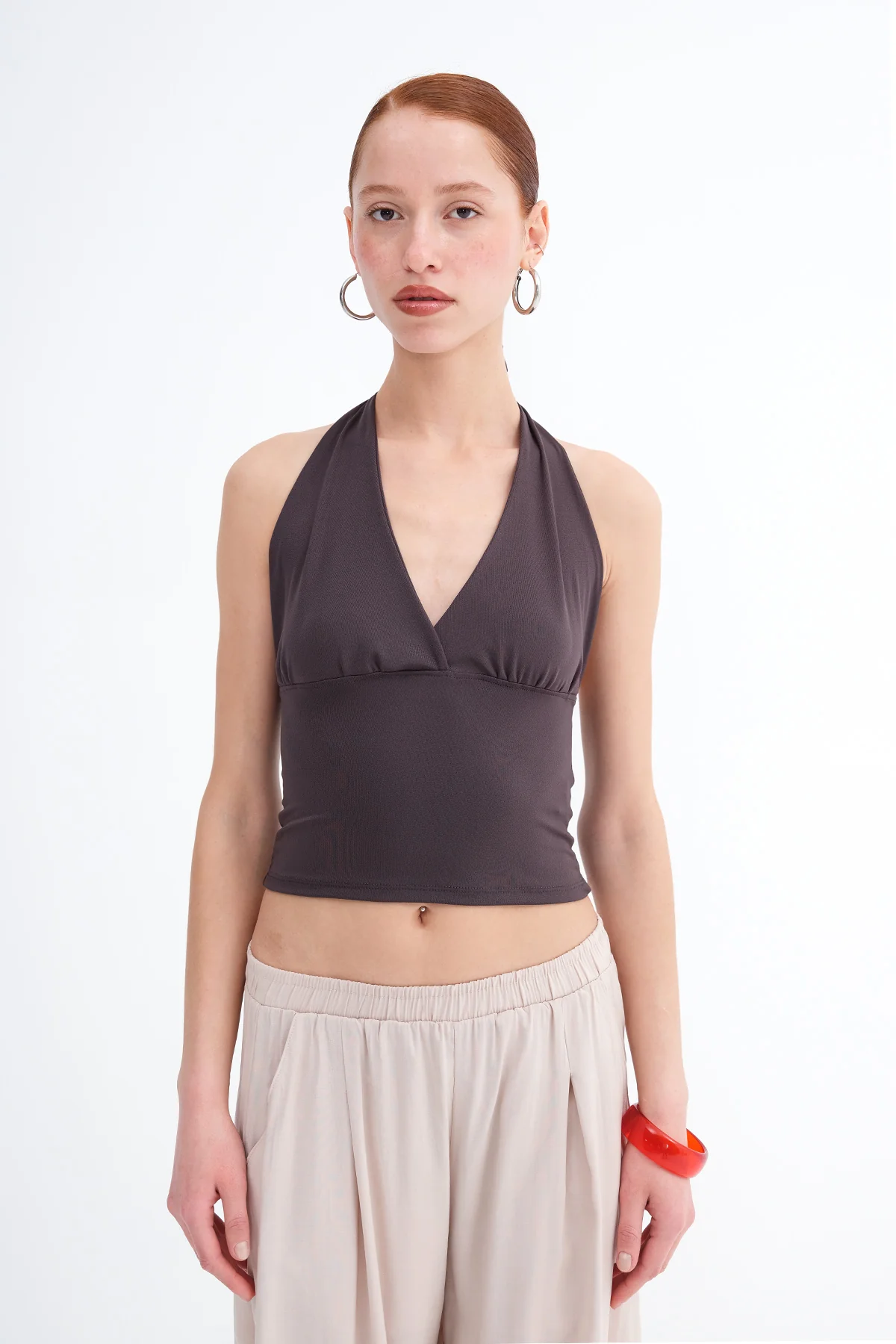 Halter Neck Crop Blouse - Image 3